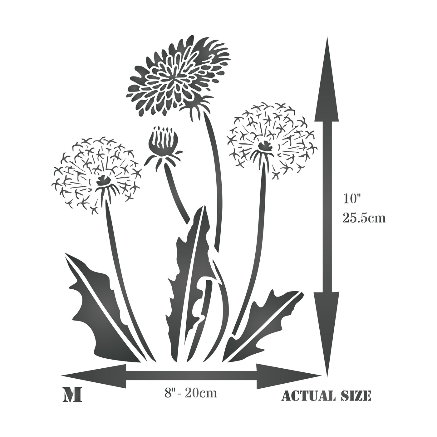 Dandelion Stencil - Dandilion Puff with Flower