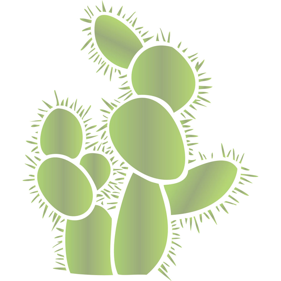 Prickly Pear Cactus Stencil- Opuntia Paddle Cacti Plant