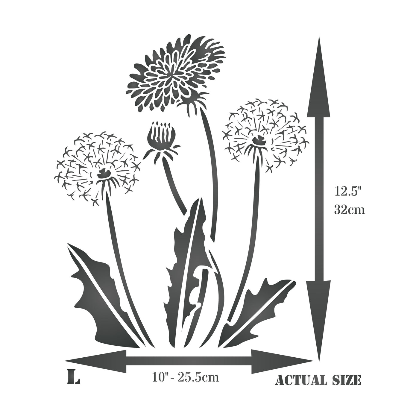 Dandelion Stencil - Dandilion Puff with Flower