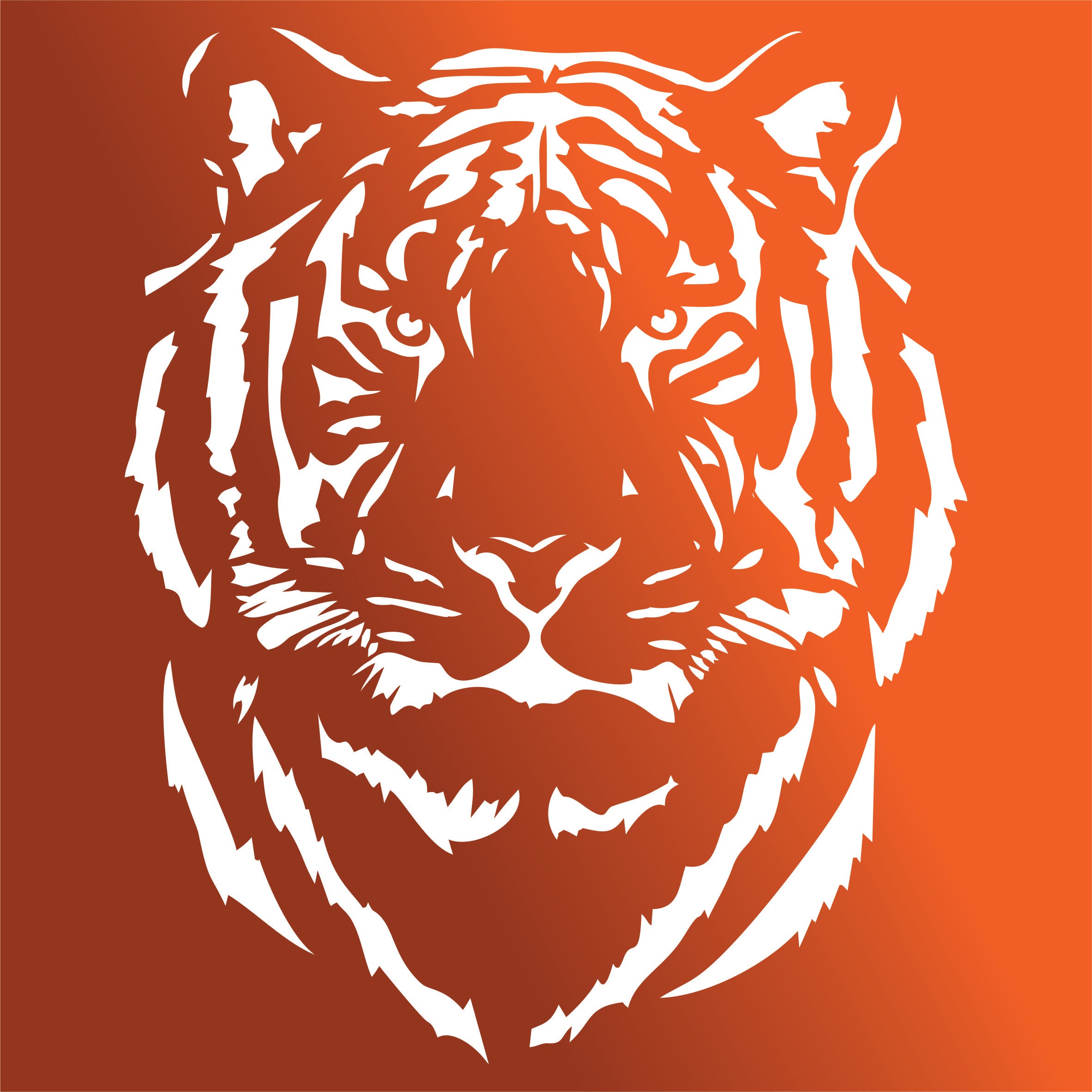 Tiger Head Stencil - African Big Cat Animal Wildlife