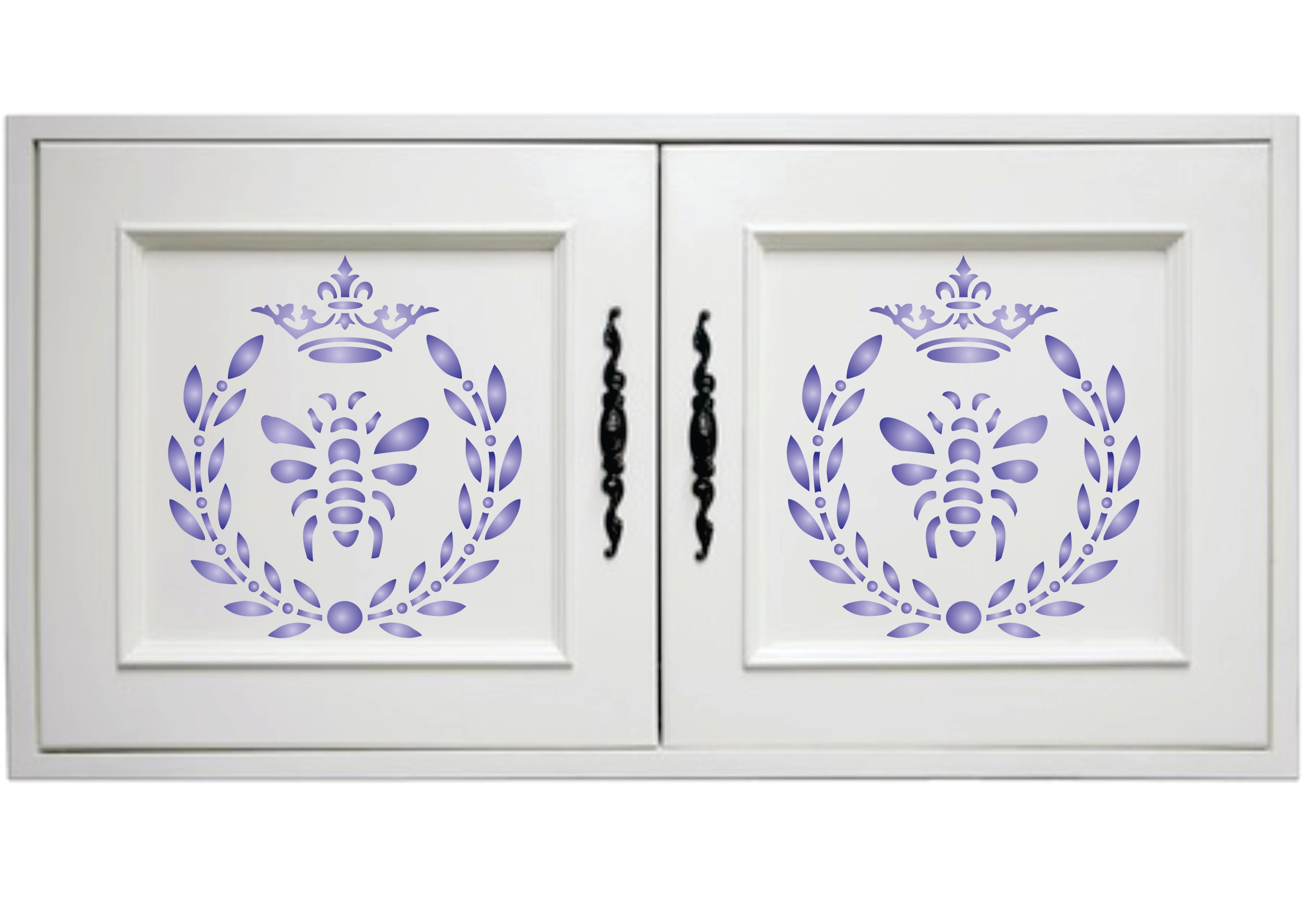 French Bee Stencil - Crown Laurel Wreath French Country Bee