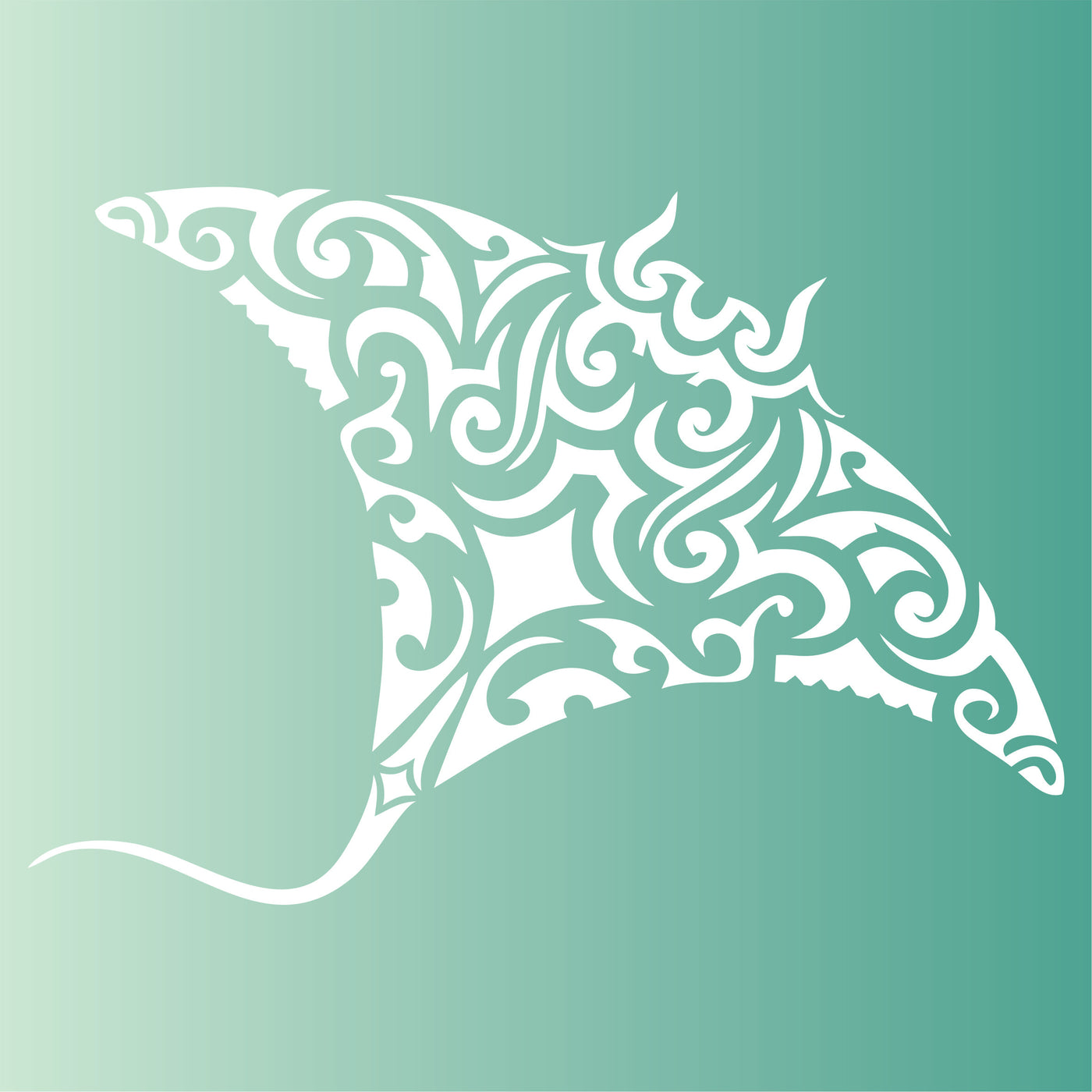 Manta Ray Stencil - Maori Tribal Tattoo Stingray Devil Fish