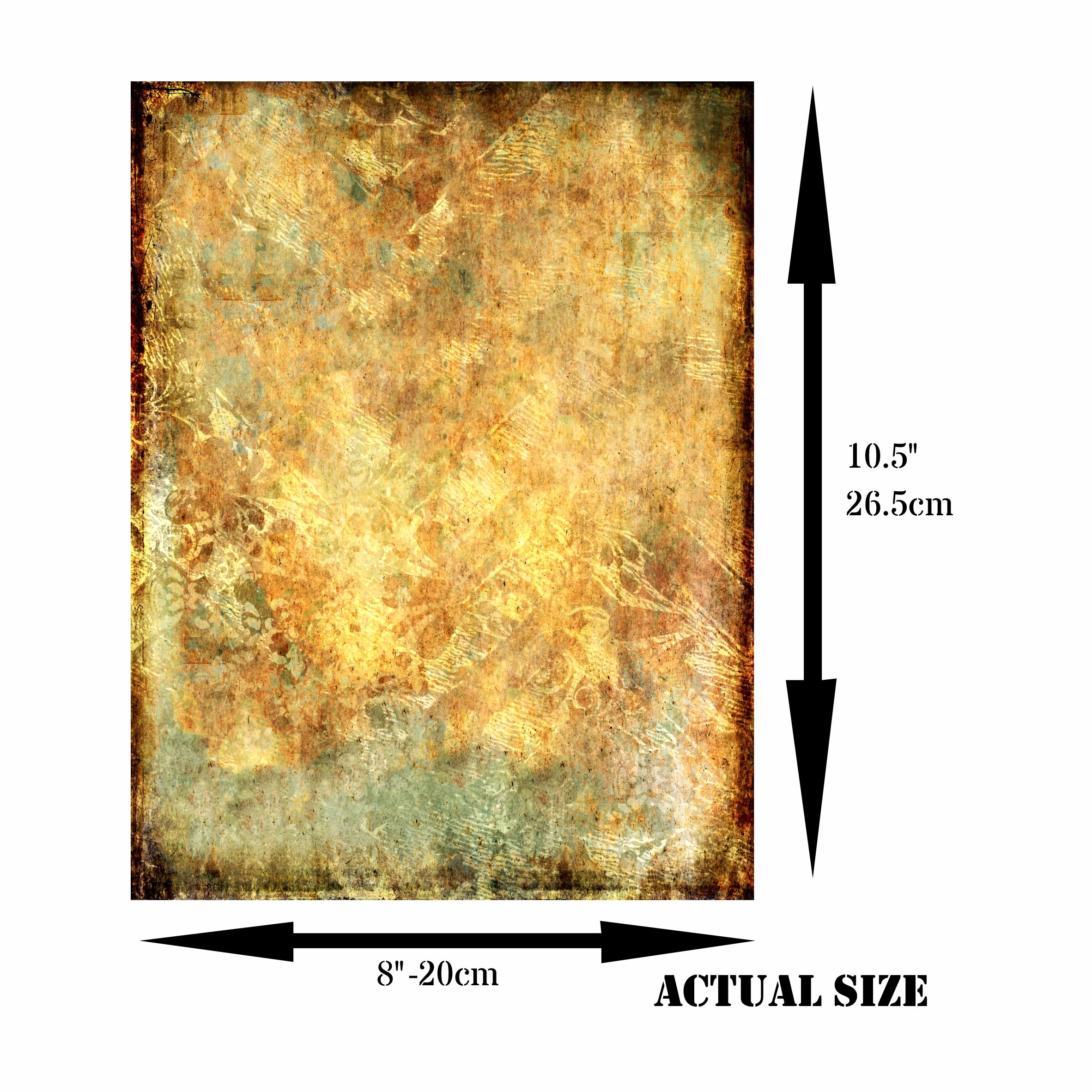 Distressed Background Rice Paper- 6 x Printed Mulberry Paper Images 30gsm