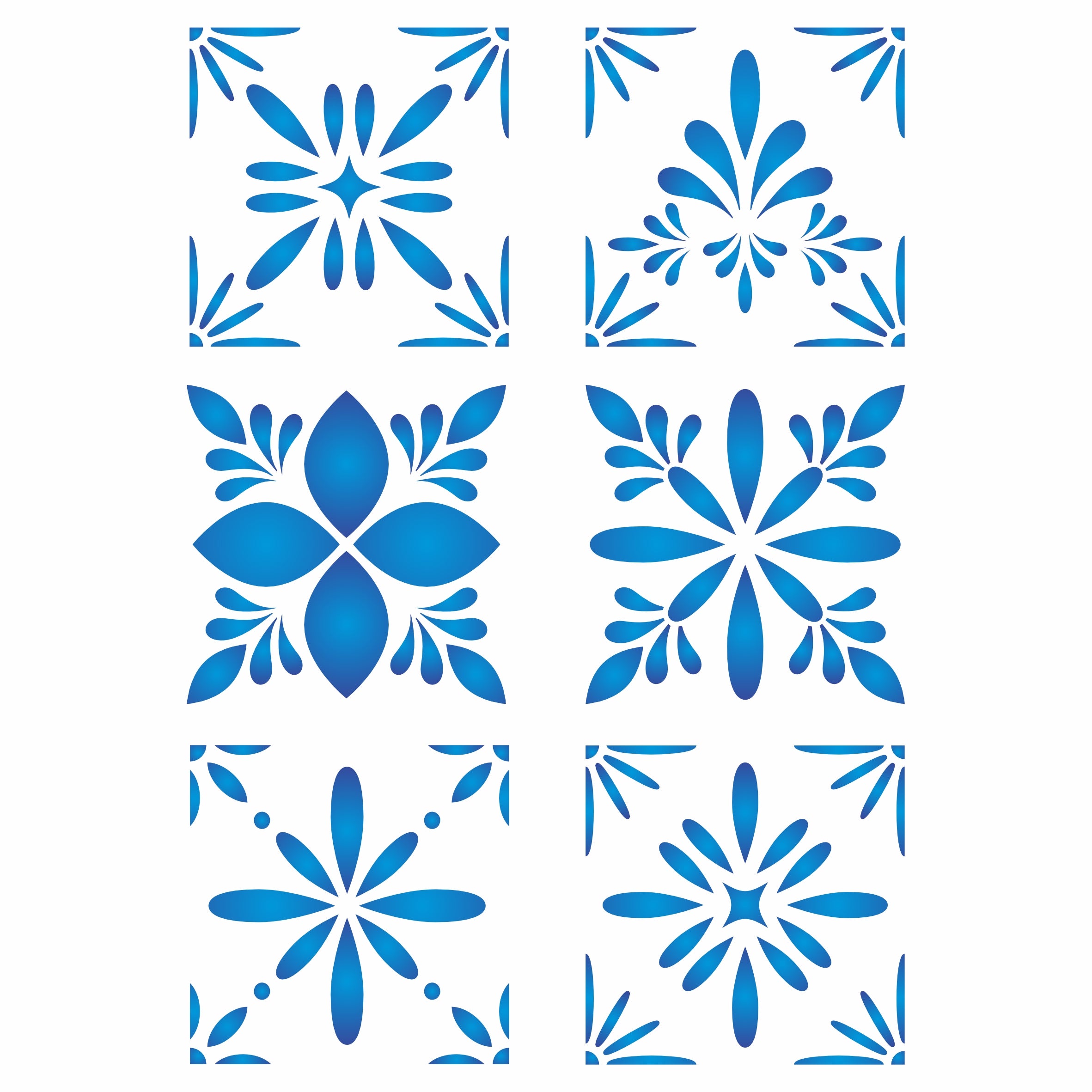 Talavera Tile Stencil - Mexican Tiles Alloverpaper Pattern