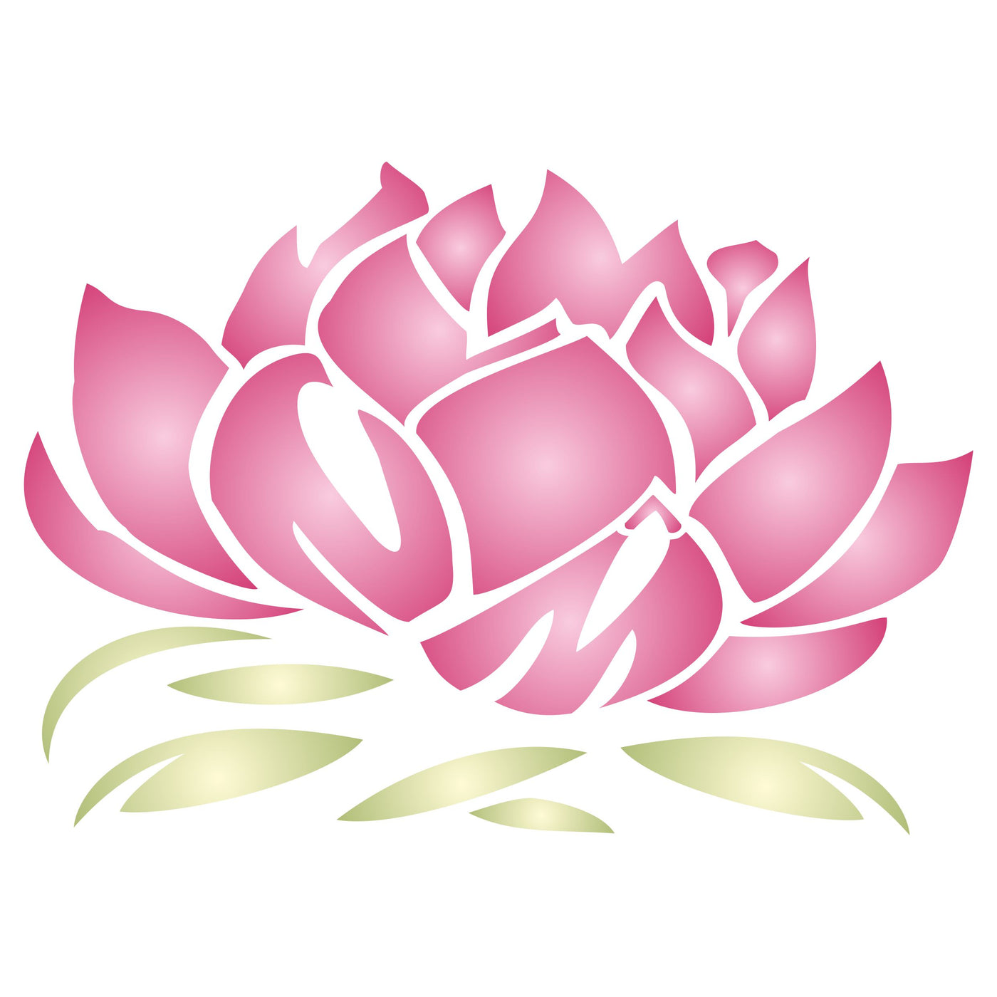 Lotus Blossom Stencil- Stylized Oriental Asian Lotus Flower