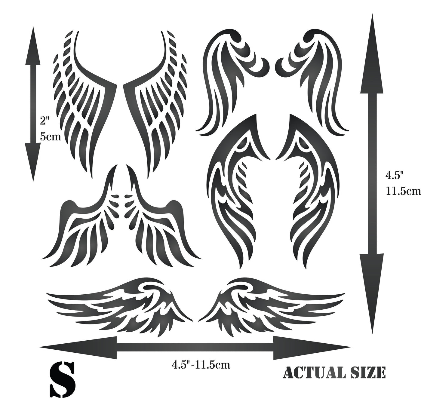 Angel Wing Stencil - Christian Guardian Angel Wings