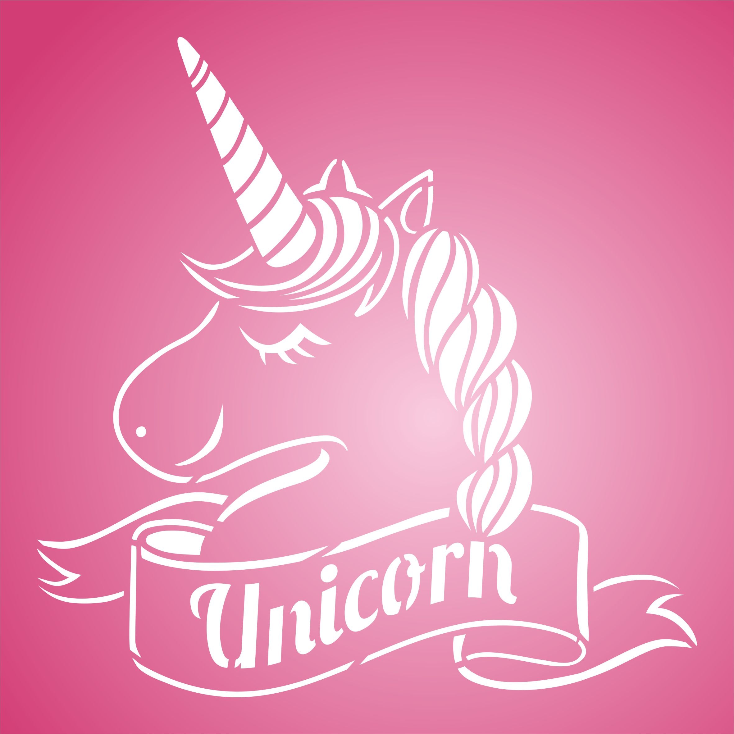 Unicorn Stencil - Childs Magical Horse Pony Unicorn Head