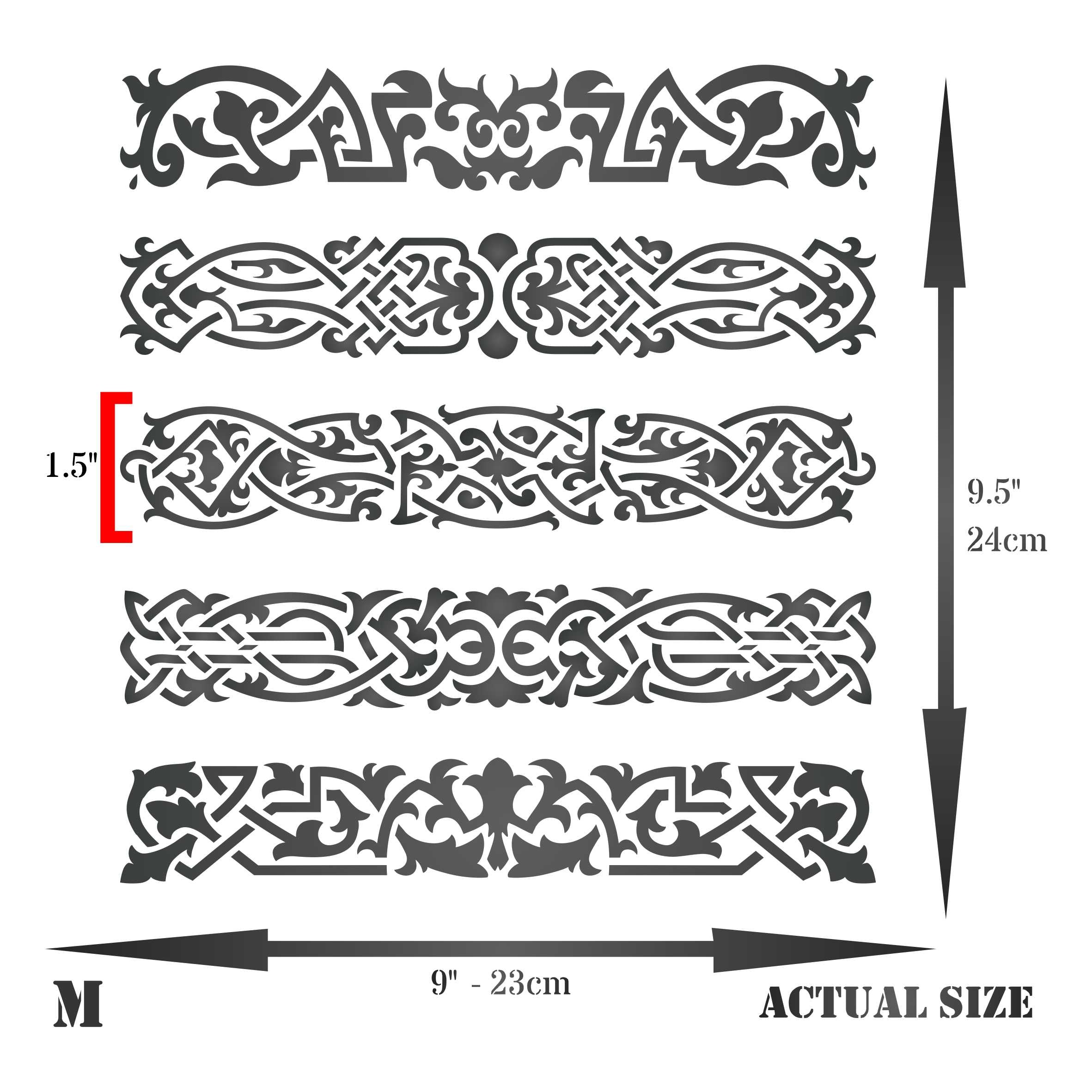 Celtic Clip Stencil - Irish Celts Viking Knotwork Woven Ethnic Braided