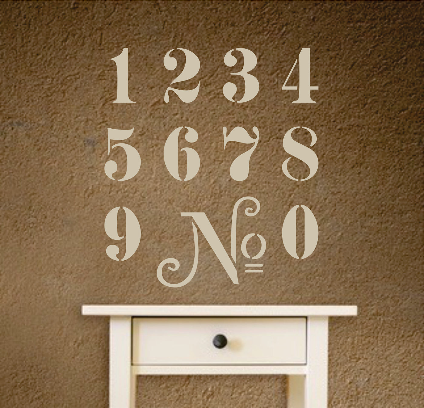 French Numbers Stencil - Vintage French Themed Word