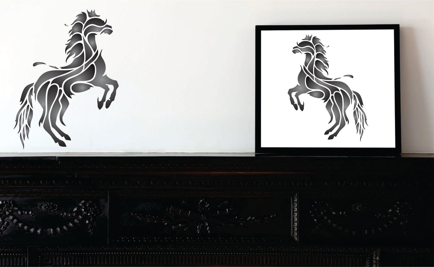 Horse Stencil - Geometric Decor Stylized Pet Animal