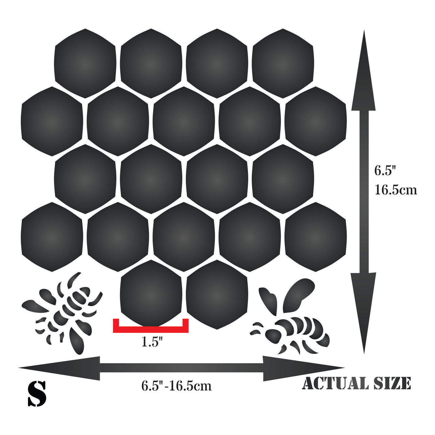 Honeycomb Stencil - Large Bee Honey Comb Hexagon