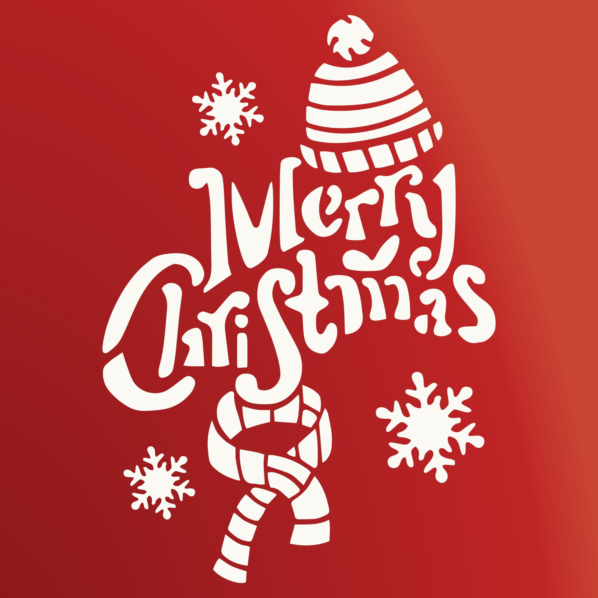 Merry Christmas Stencil - Sign Poster Card Christmas Greeting