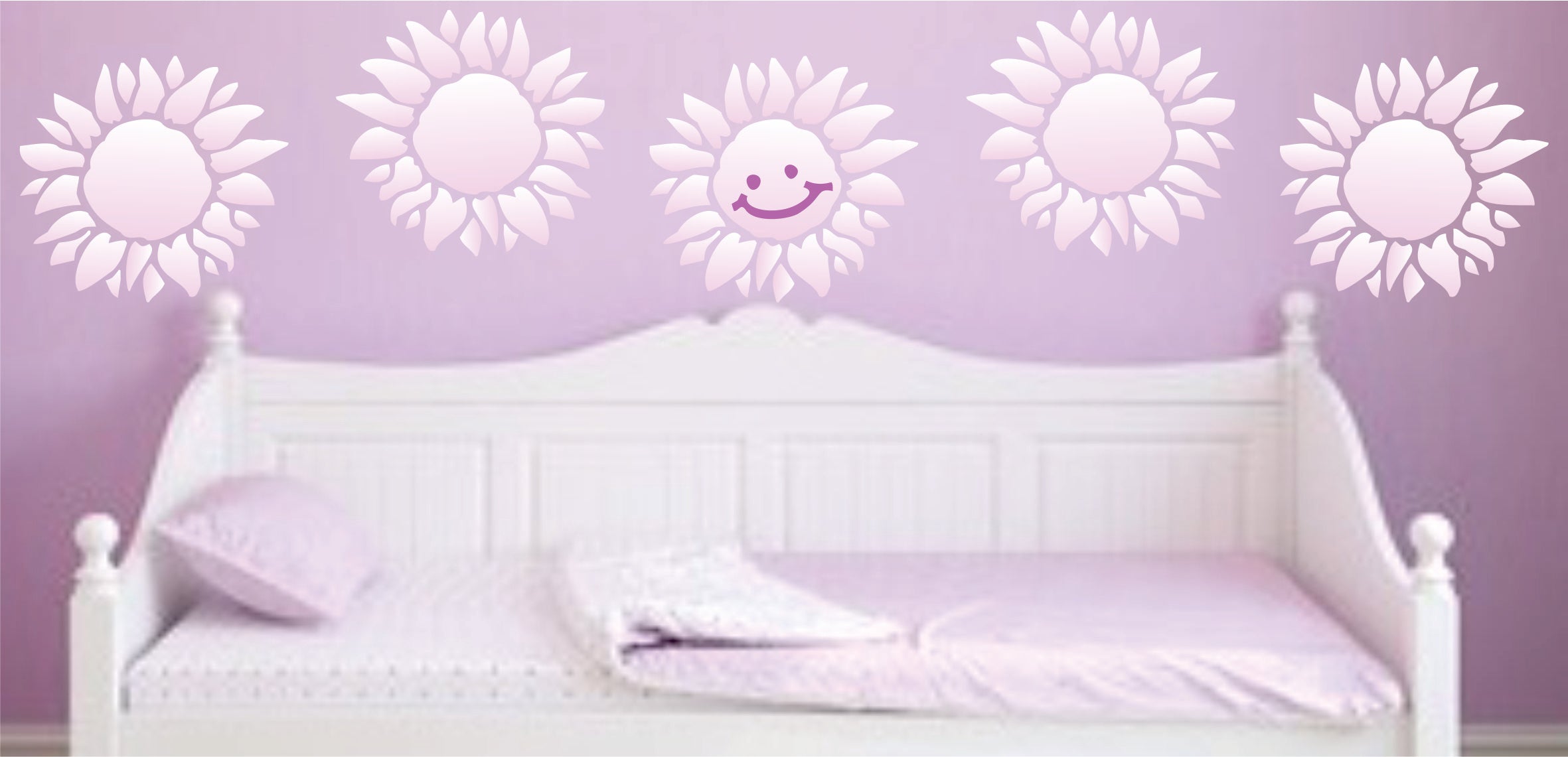 Sunshine Flower Stencil - Large Flower Face Baby Childs Nursery