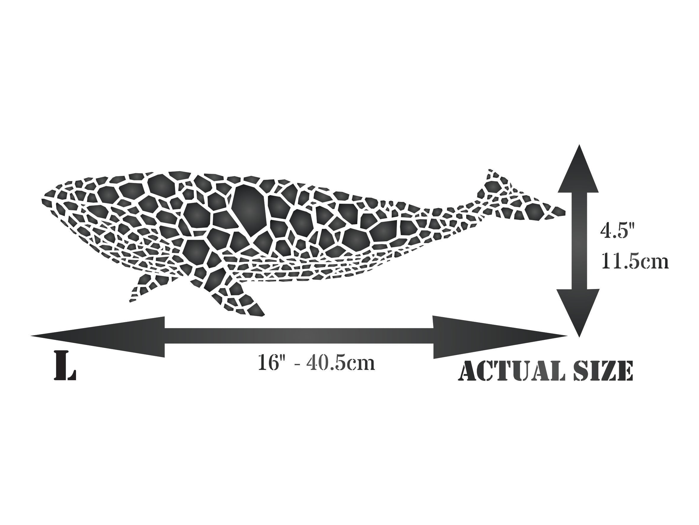 Whale Stencil - Mosaic Fish Blue Whale