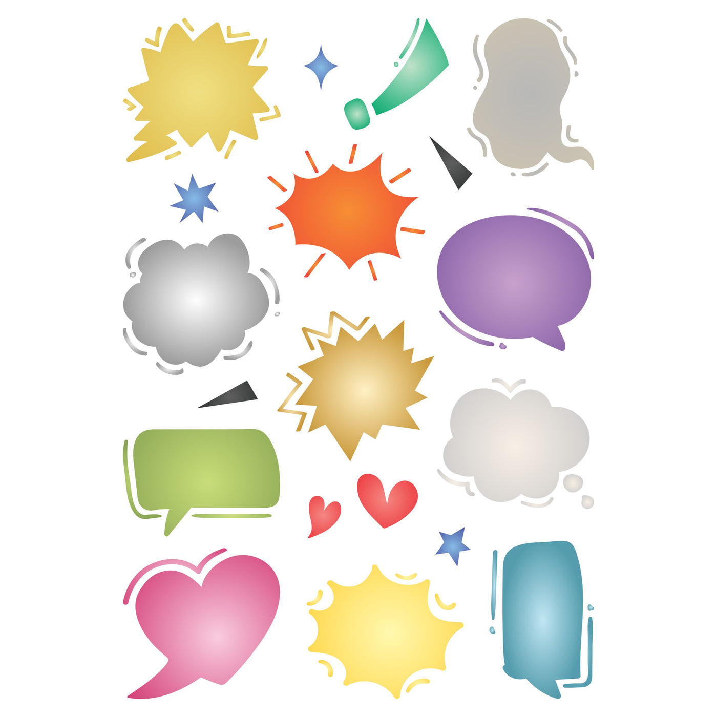 Speech Bubbles Layering Stencil- Speech Balloons Mask use to Add Texture