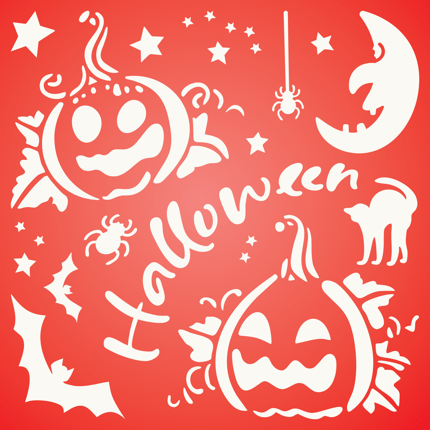 Halloween Pumpkins Stencil - Thanksgiving Decoration Cards Posters