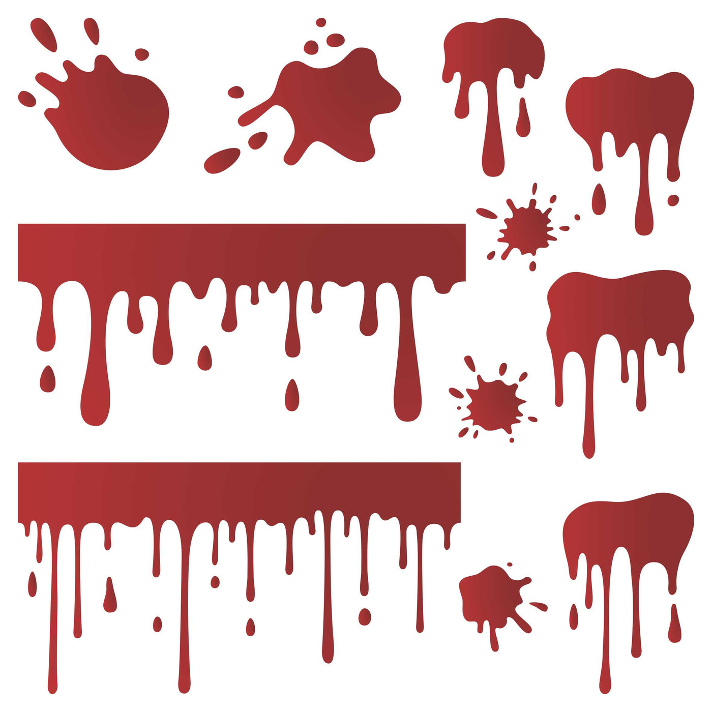 Drips Stencil - Blood Dripping Blot Drops Splatter Splashes Spatter Paint