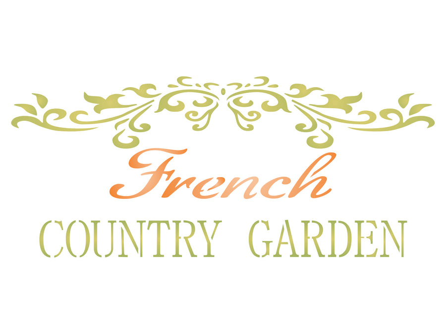 French Country Stencil - Vintage French Garden Word