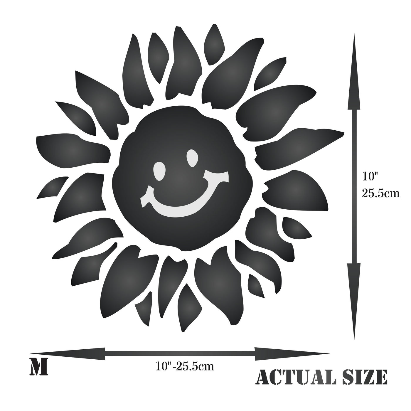 Sunshine Flower Stencil - Large Flower Face Baby Childs Nursery