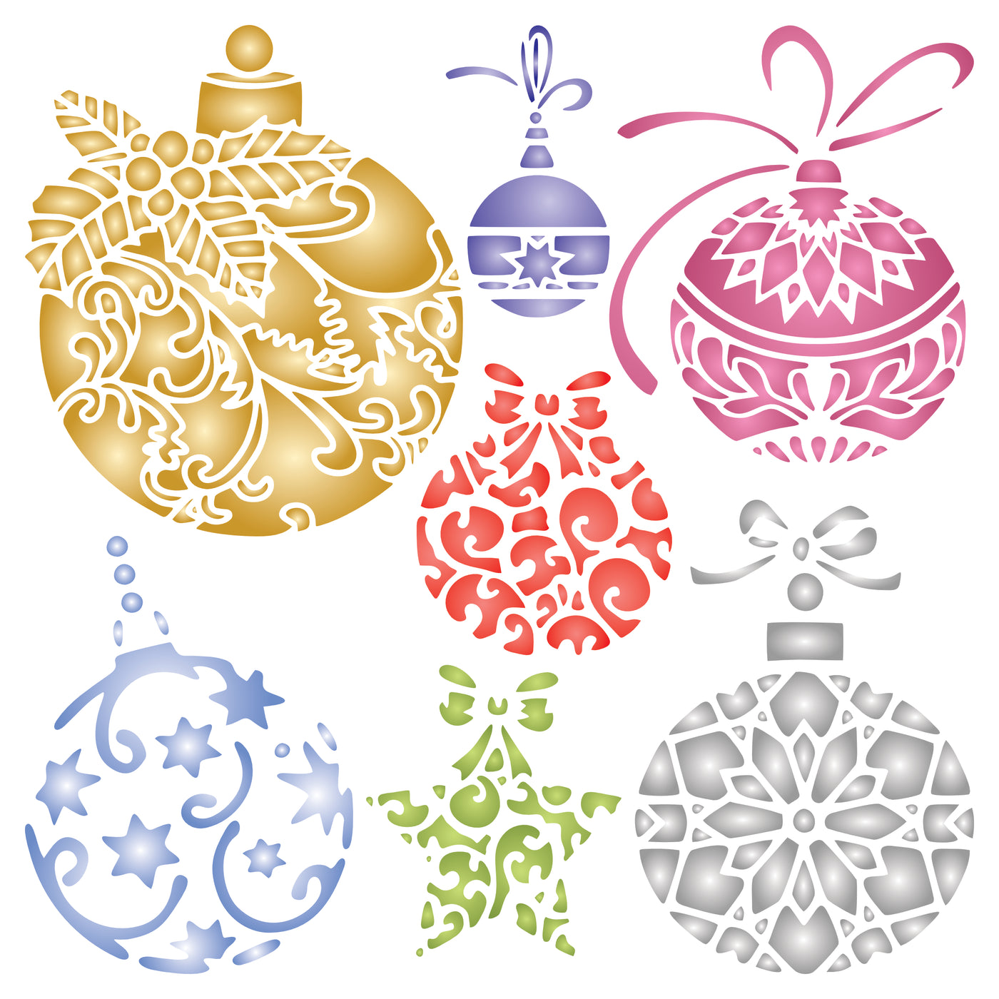 Baubles Stencil - Christmas Tree Decoration Glass Balls