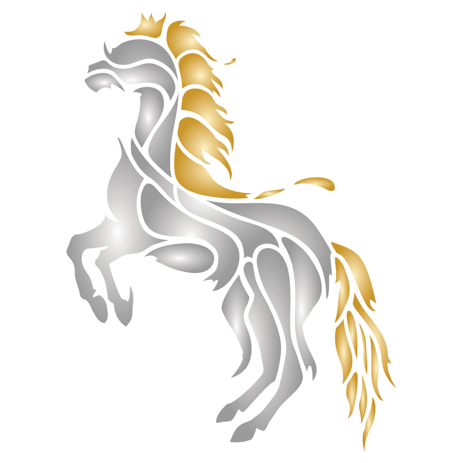 Horse Stencil - Geometric Decor Stylized Pet Animal