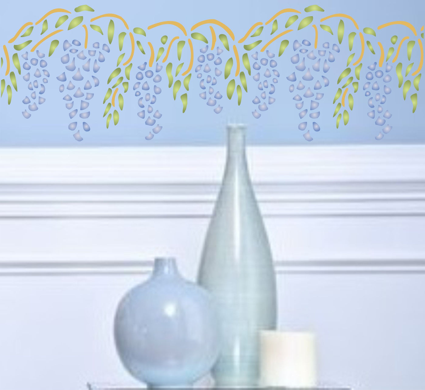 Wisteria Stencil- Classic Whisteria Flower Border