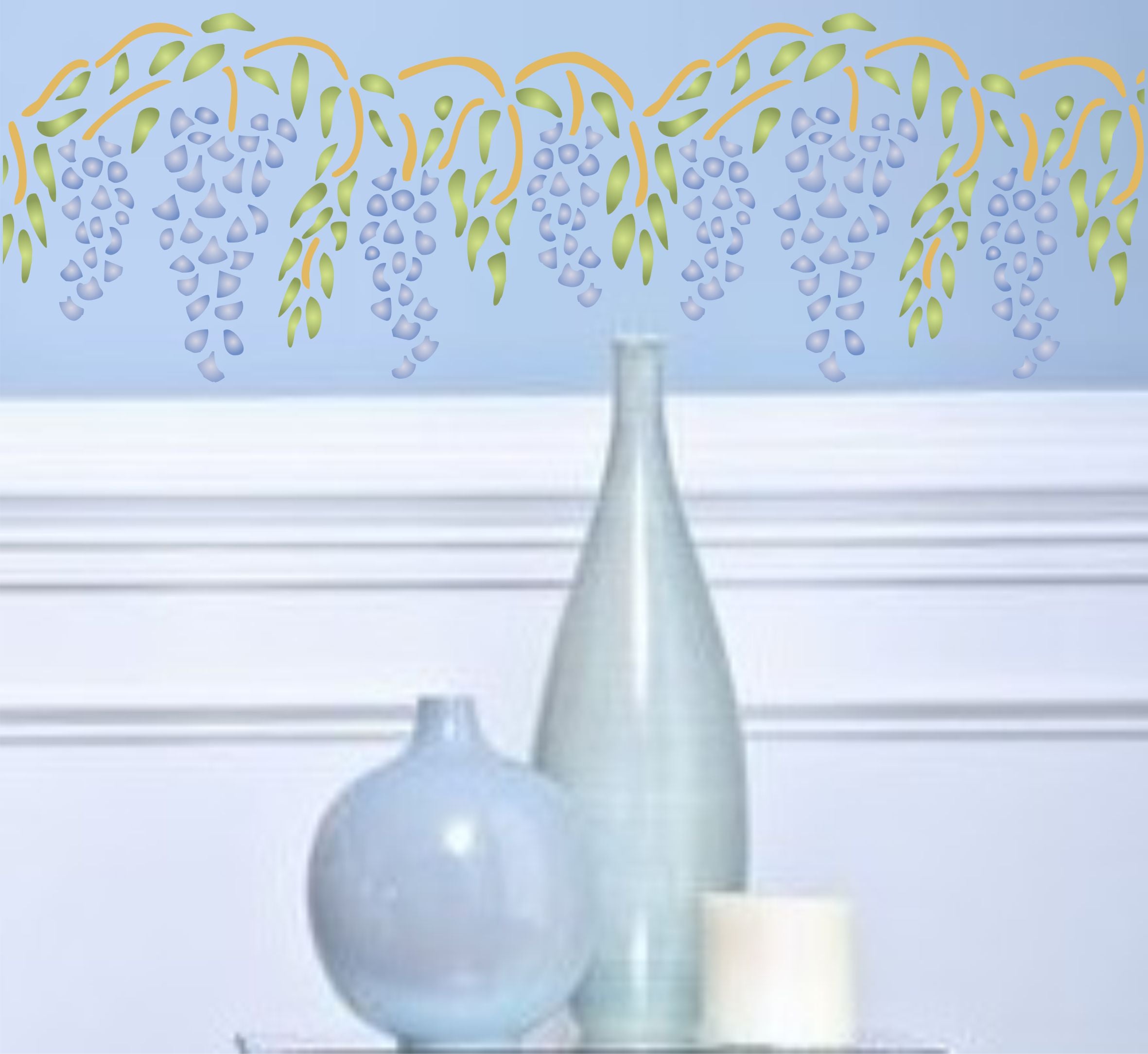 Wisteria Stencil- Classic Whisteria Flower Border