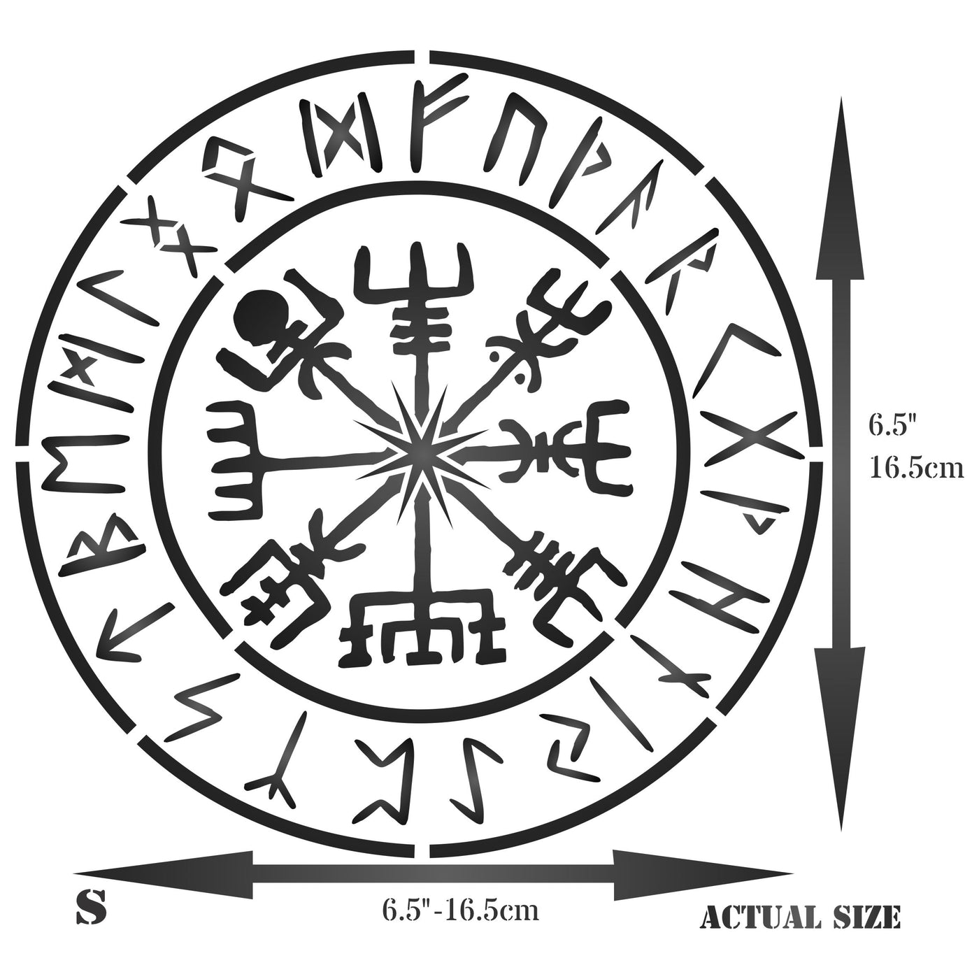 Viking Compass Stencil - Vegvisir Runic Nordic Compass Protection and Guidance