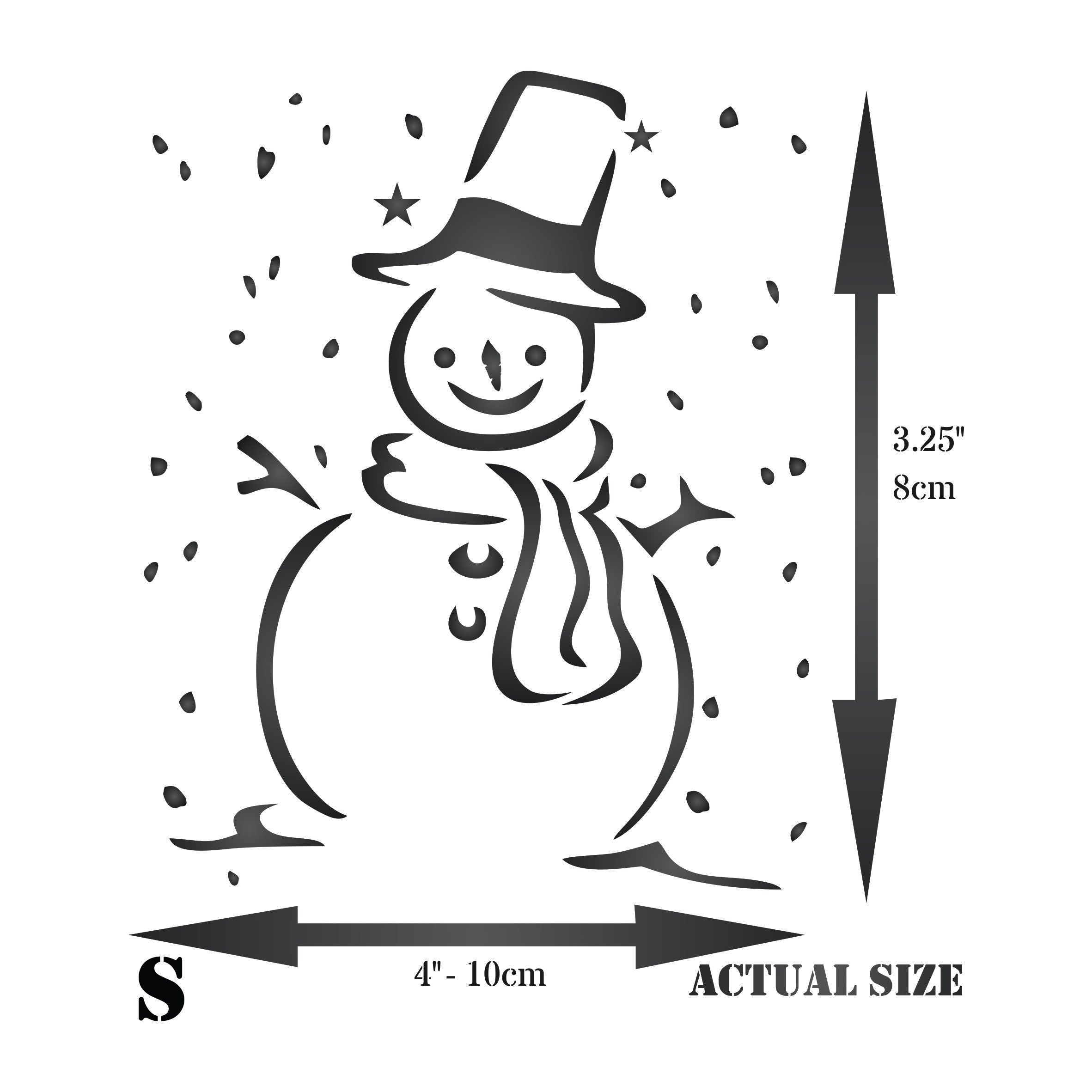 Snowman Stencil - Christmas Scrapbooking Decor & Card