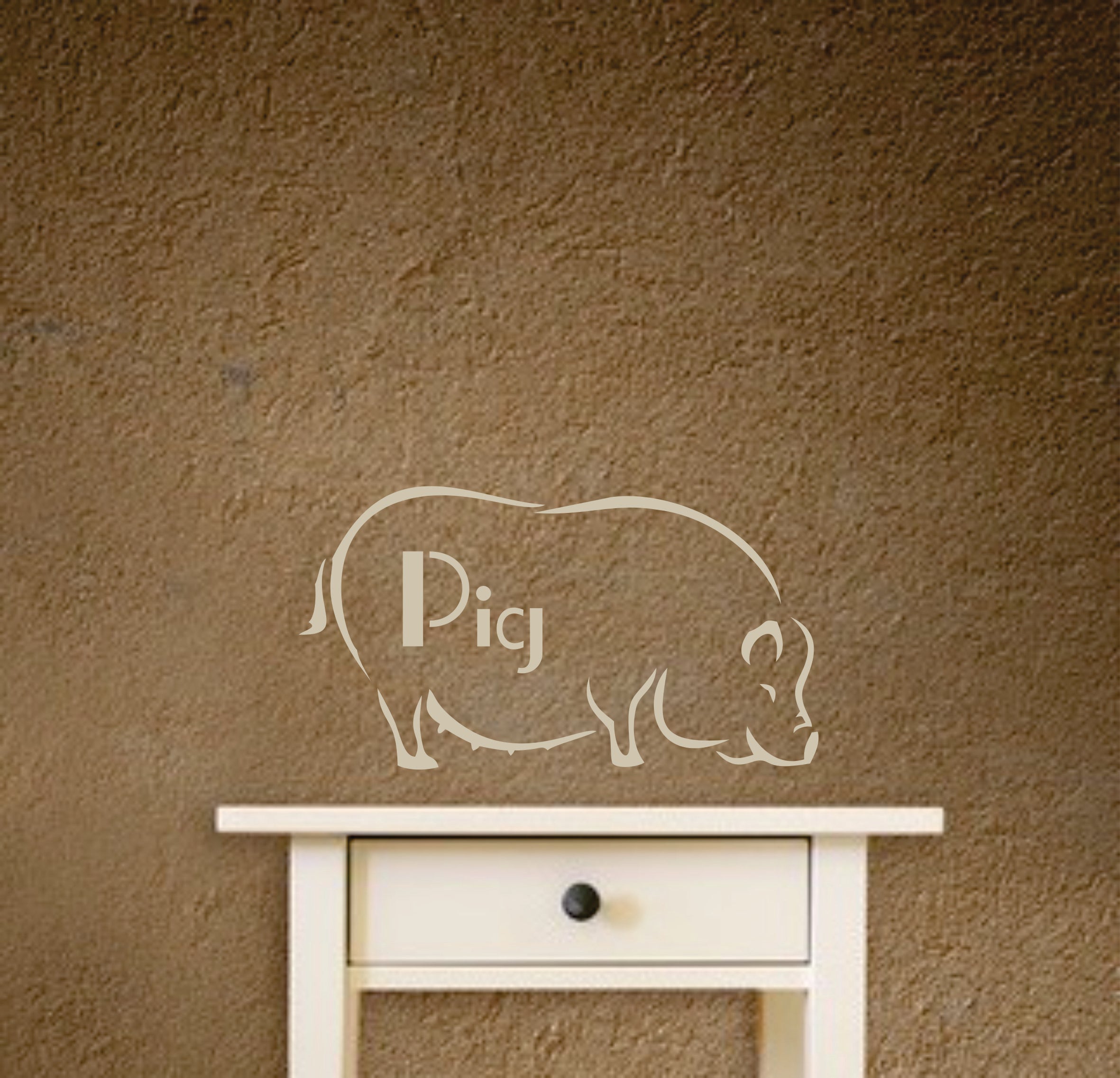 Pig Stencil - Farm Animal Hog Sow Chinese Year of The Pig