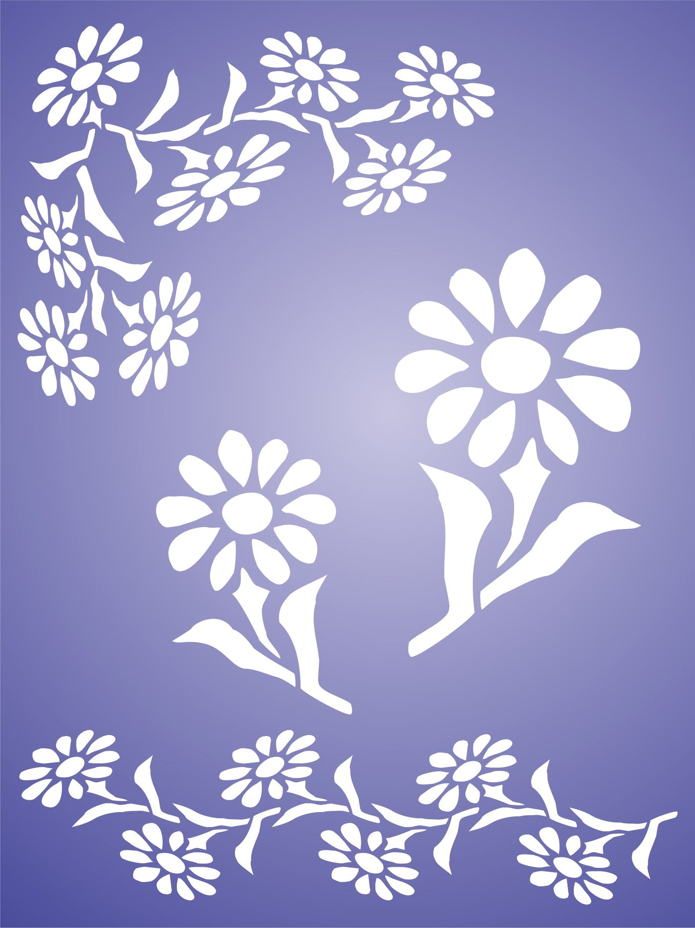 Gerbera Daisy Stencil- Mix Media Layering Classic Flower Designs