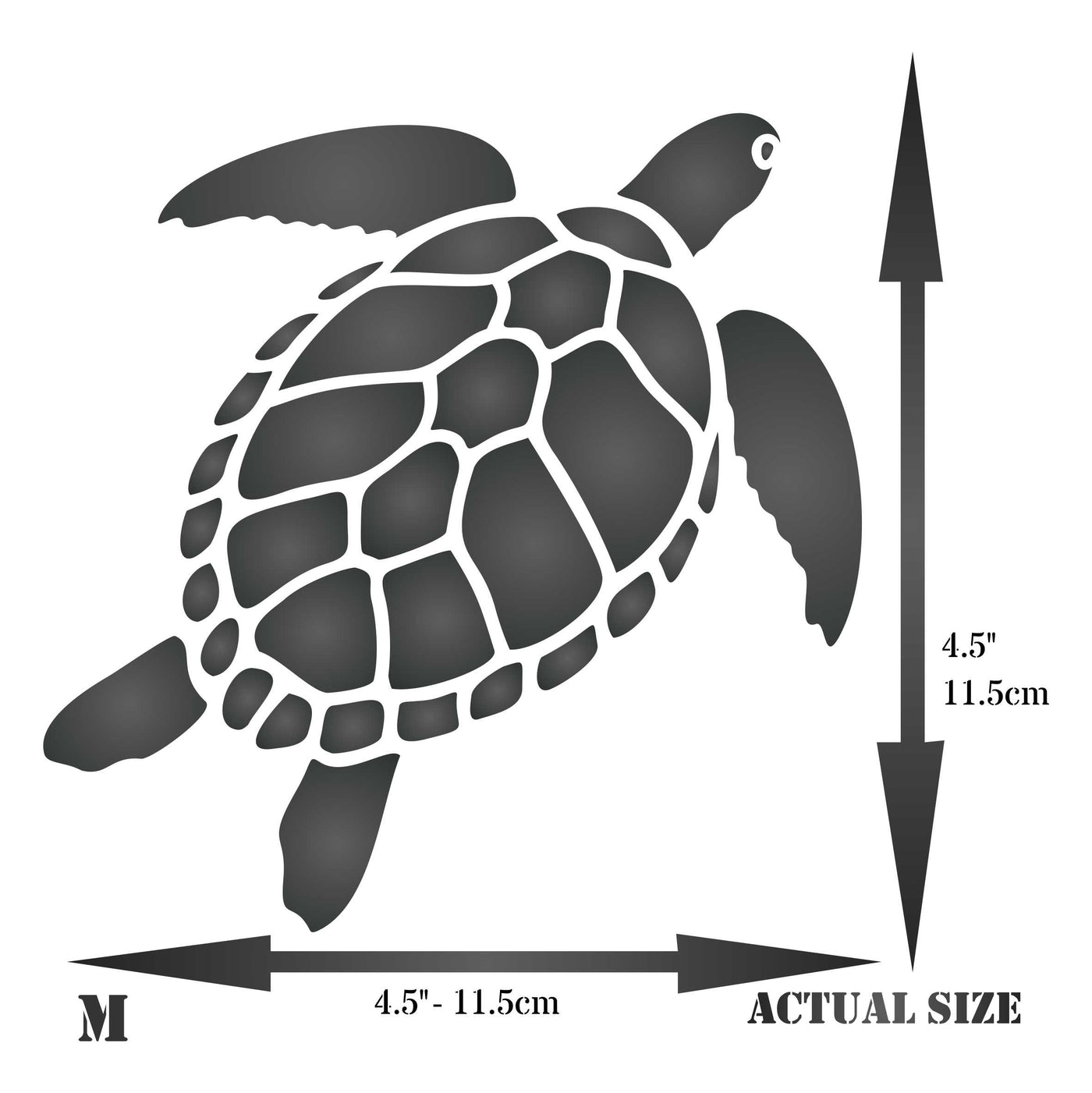 Turtle Stencil - Sea Ocean Nautical Seashore Reef Endangered