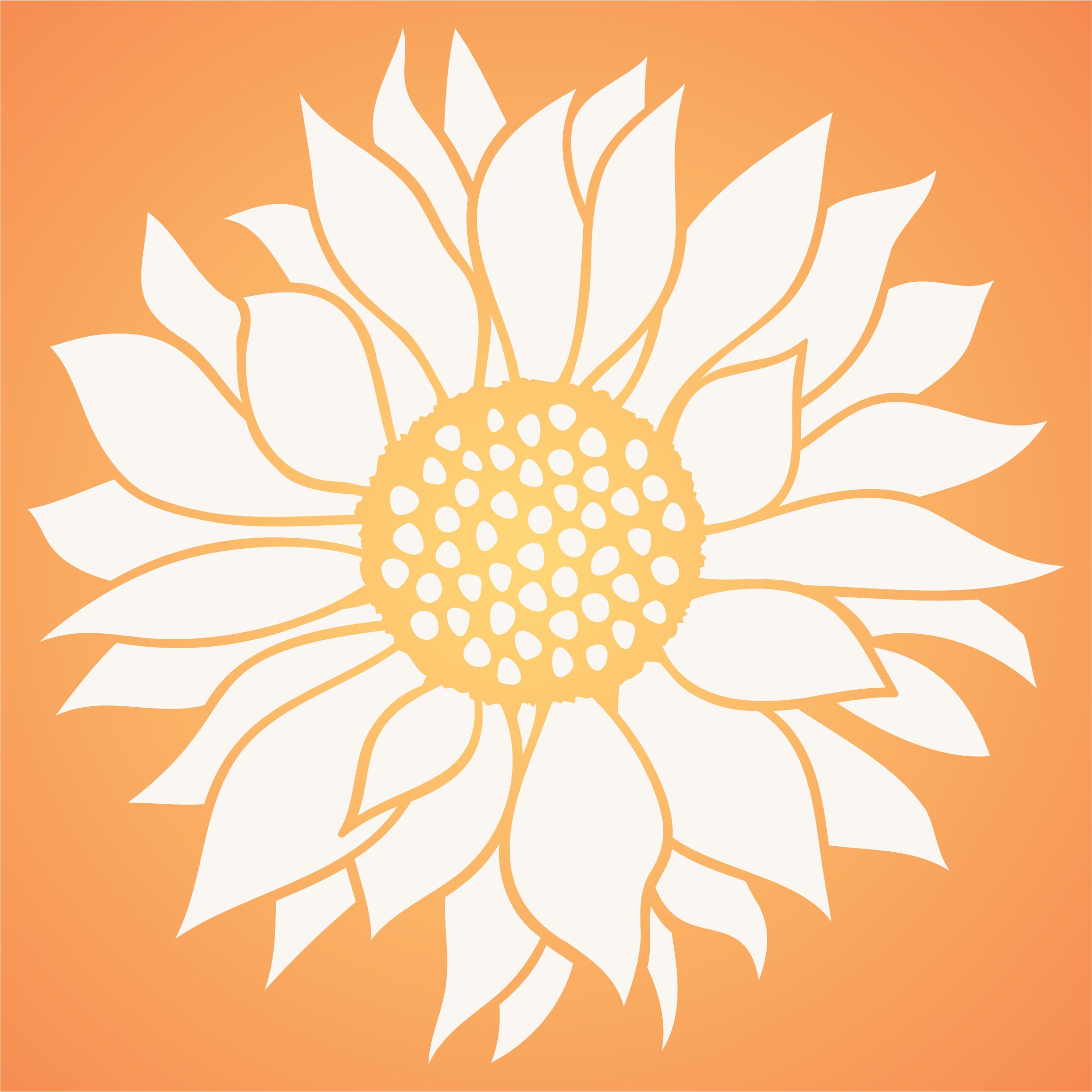 Sunflower Stencil - Classic Flower Floral Mural Art