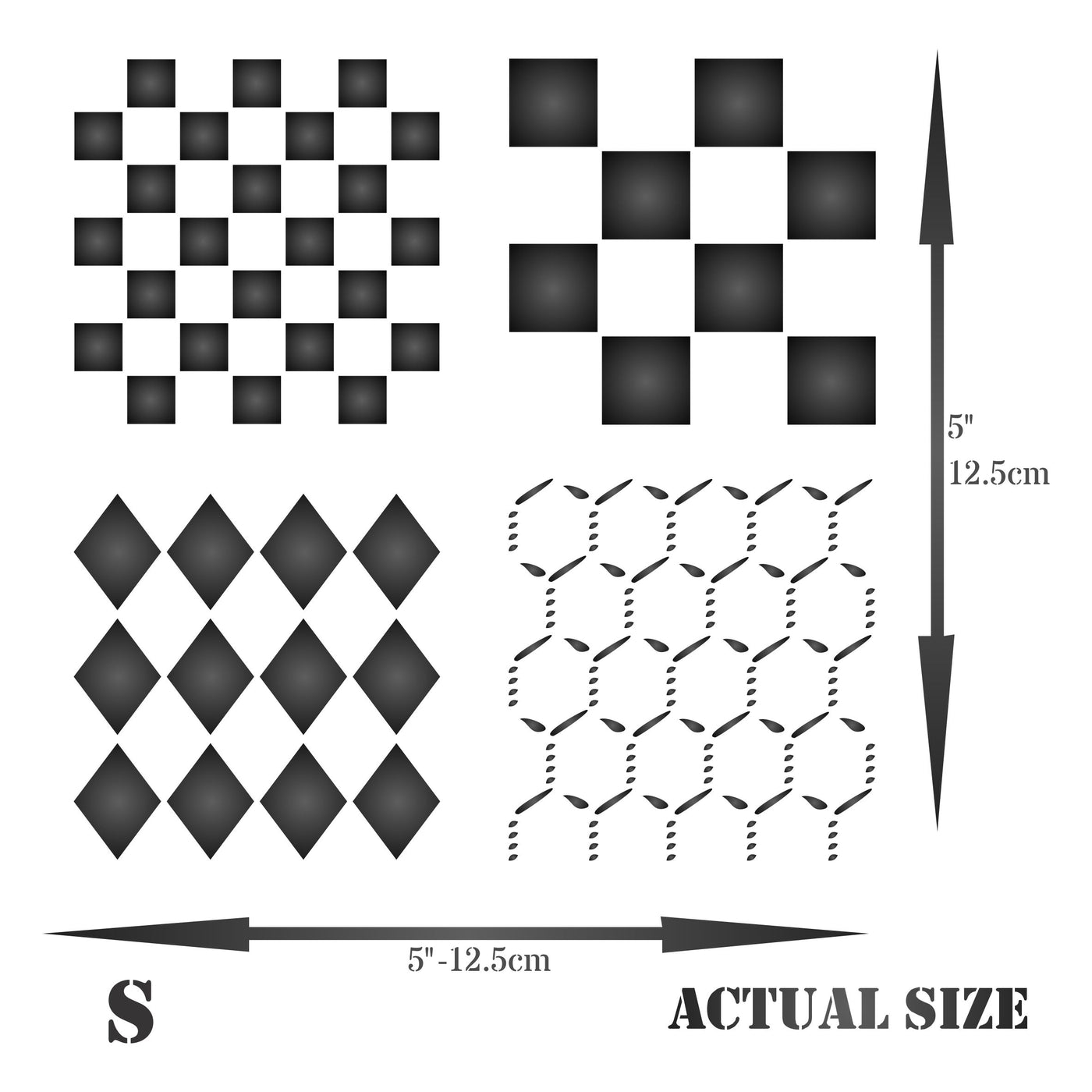 Shapes Stencil - Squares Diamonds and Chicken Wire