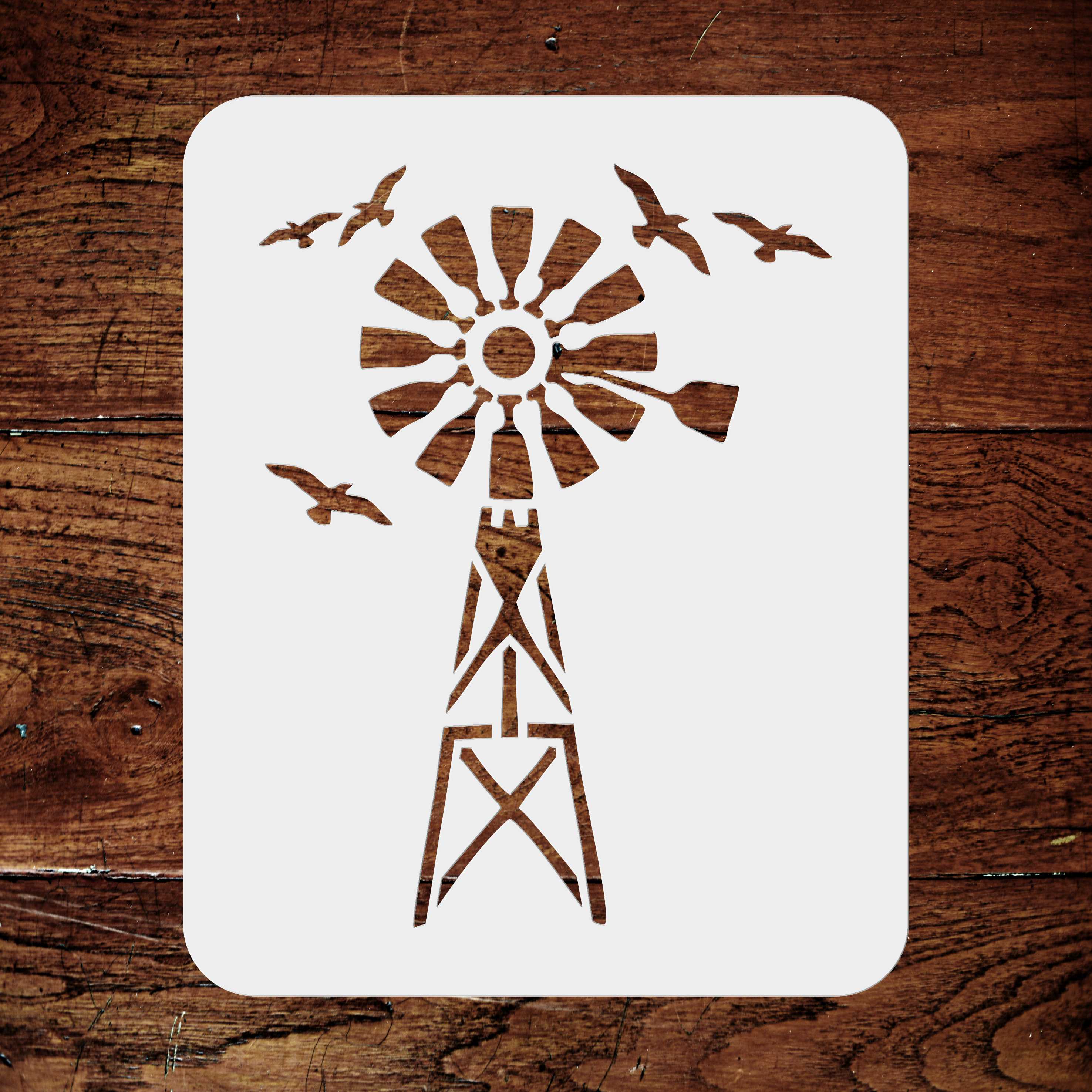 Windmill Stencil - Farmhouse Wind Mill