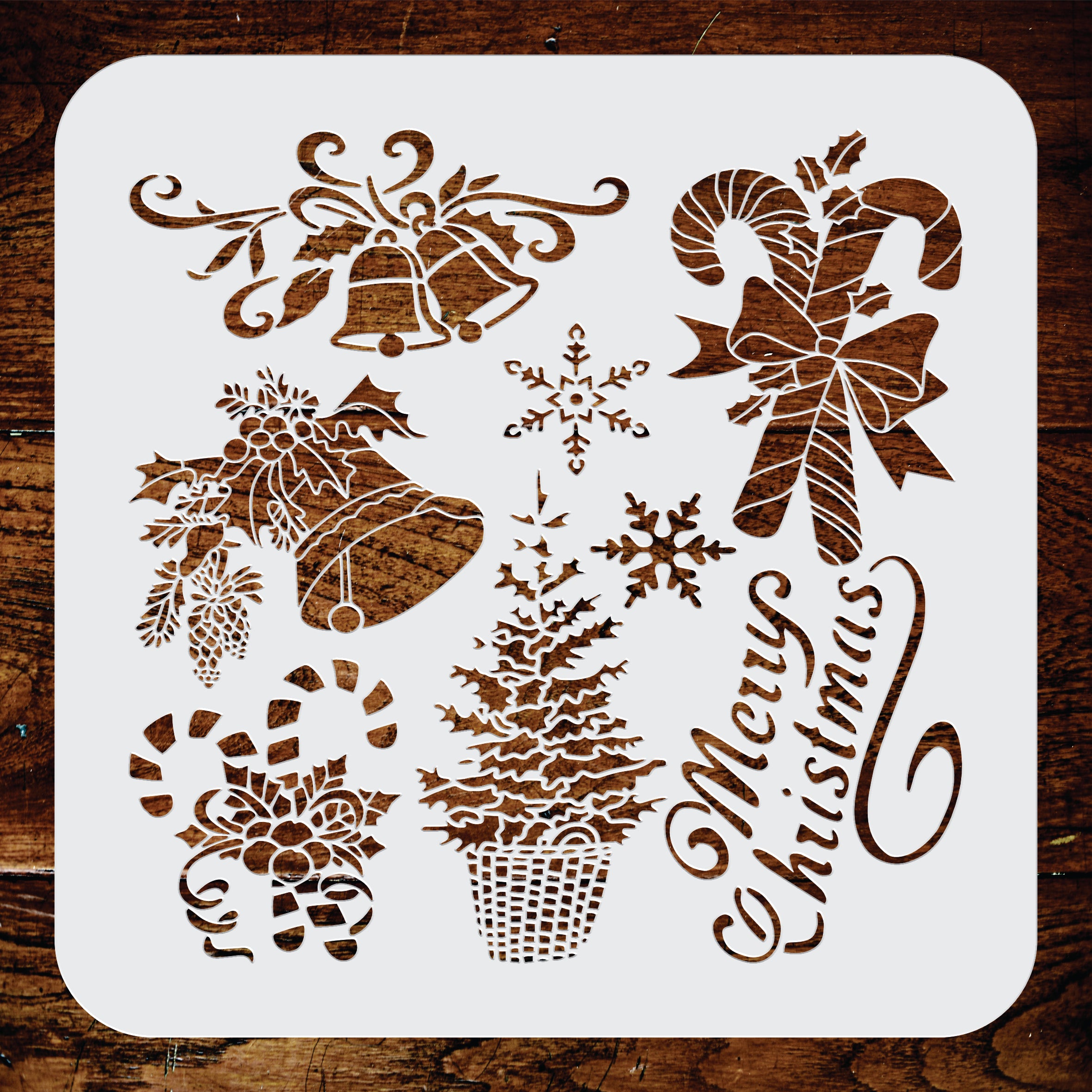 Christmas Mix Stencil - Christmas Card Drecorations