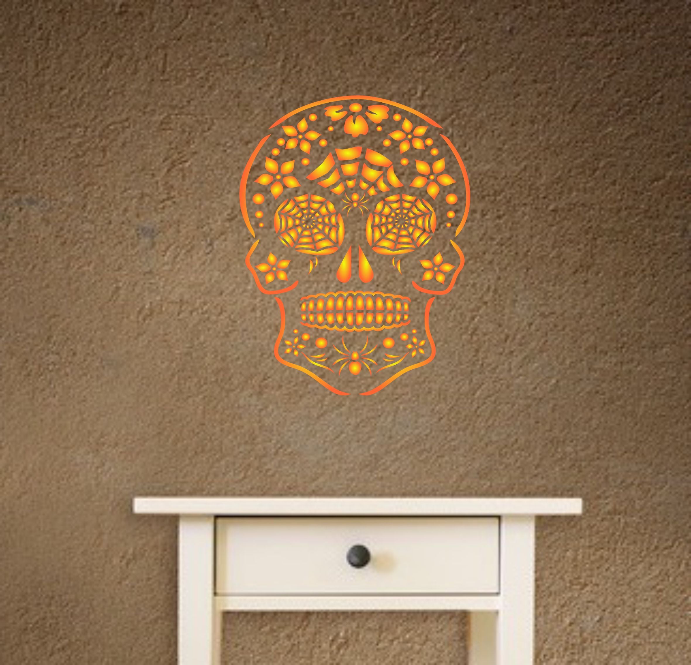 Halloween Sugar Skull Stencil - Day of The Dead Decor