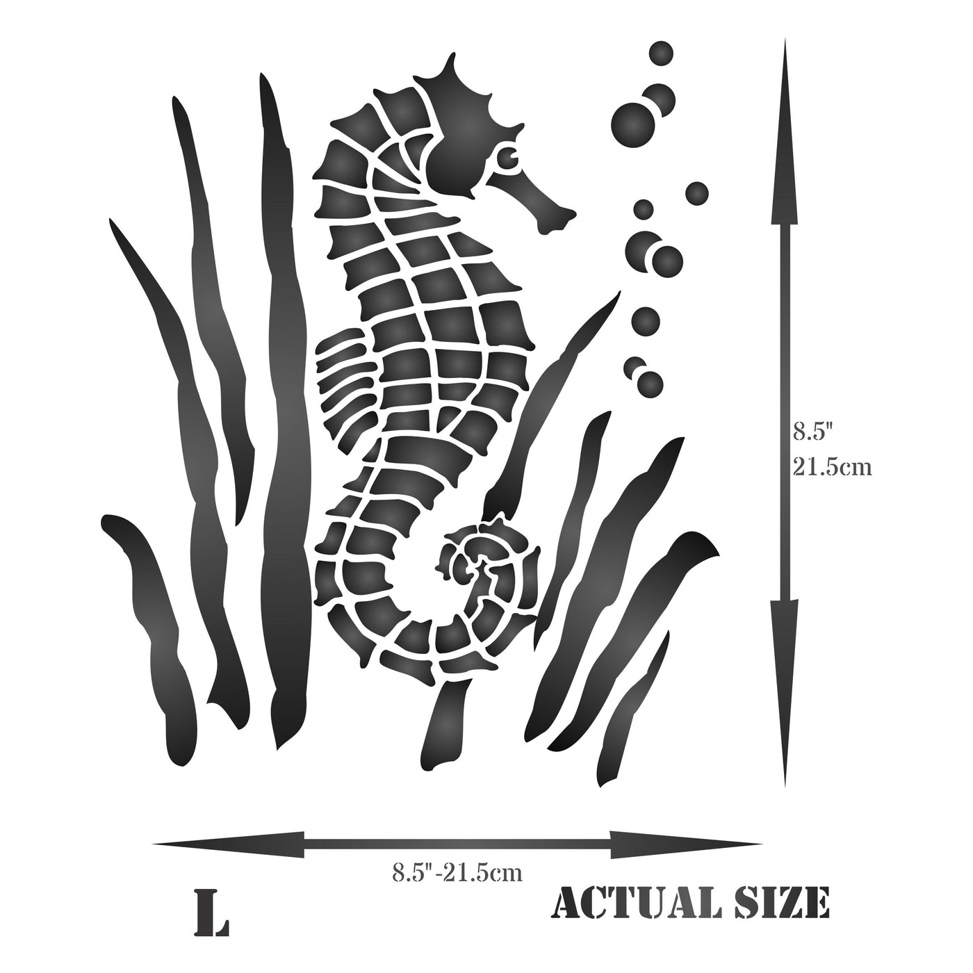 Seahorse Stencil - Sea Ocean Nautical Seashore Reef