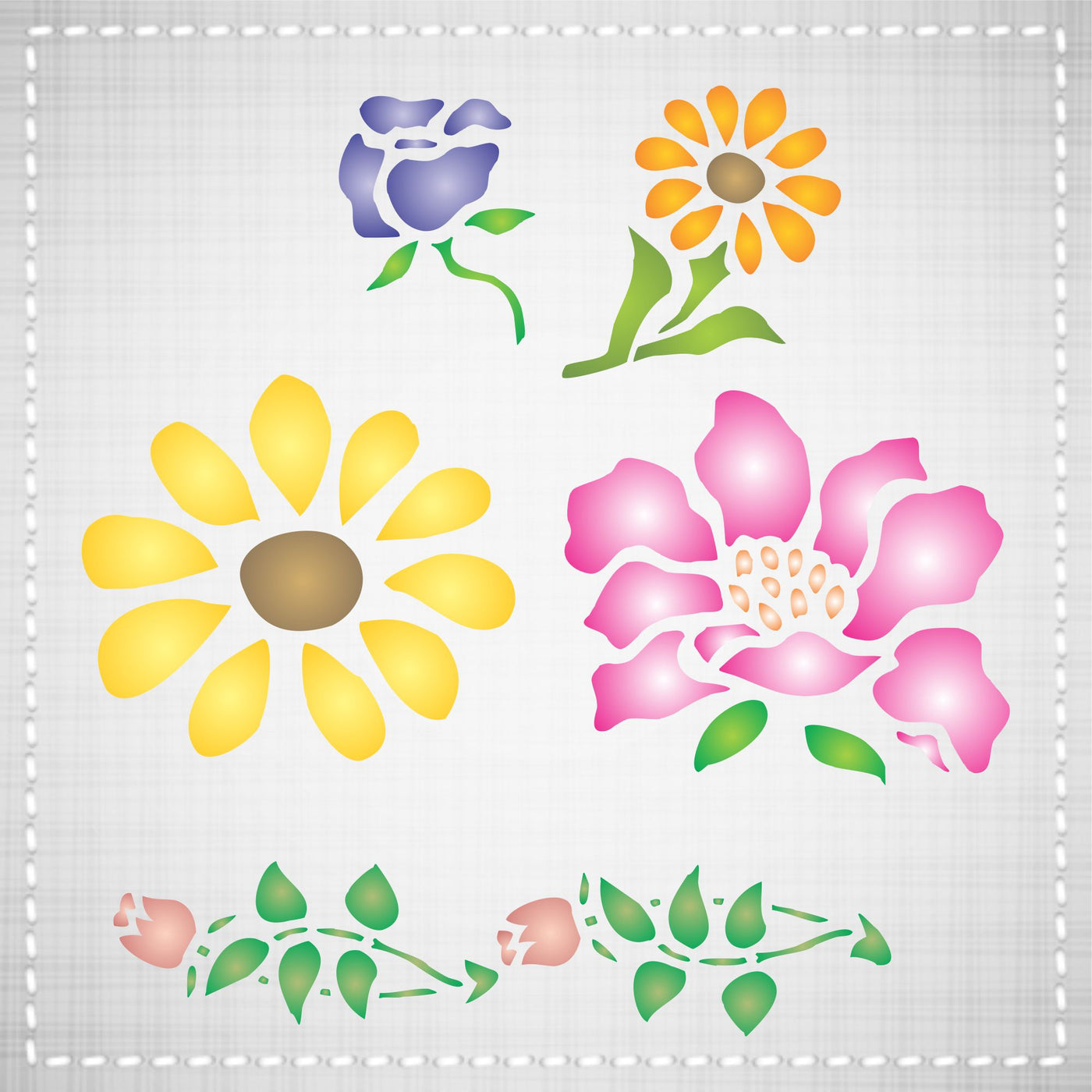 Flower Stencil - Floral Flowers FloraPainting Cards