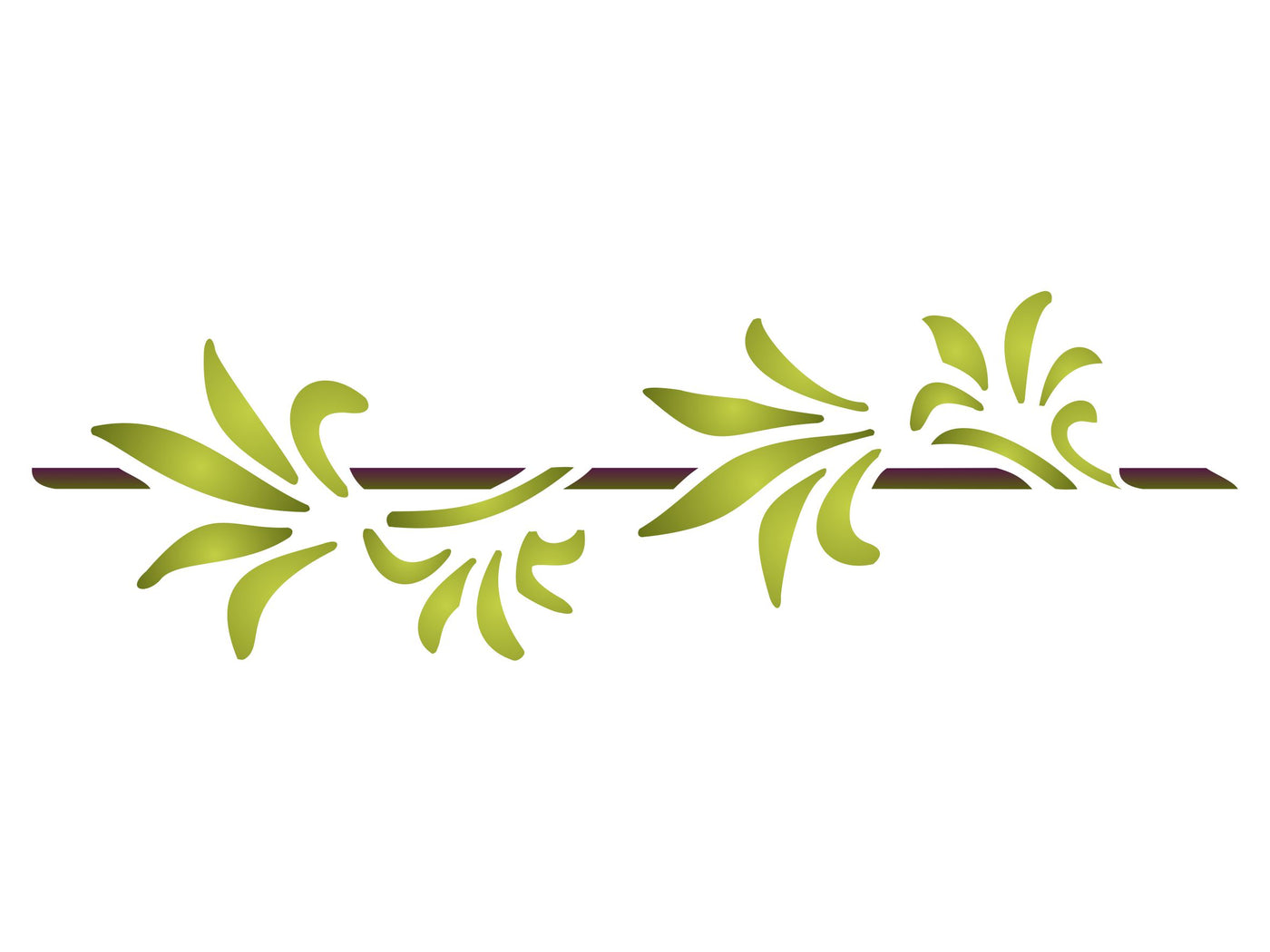 Palm Leaf Stencil - Classic Art Deco Leaf Border