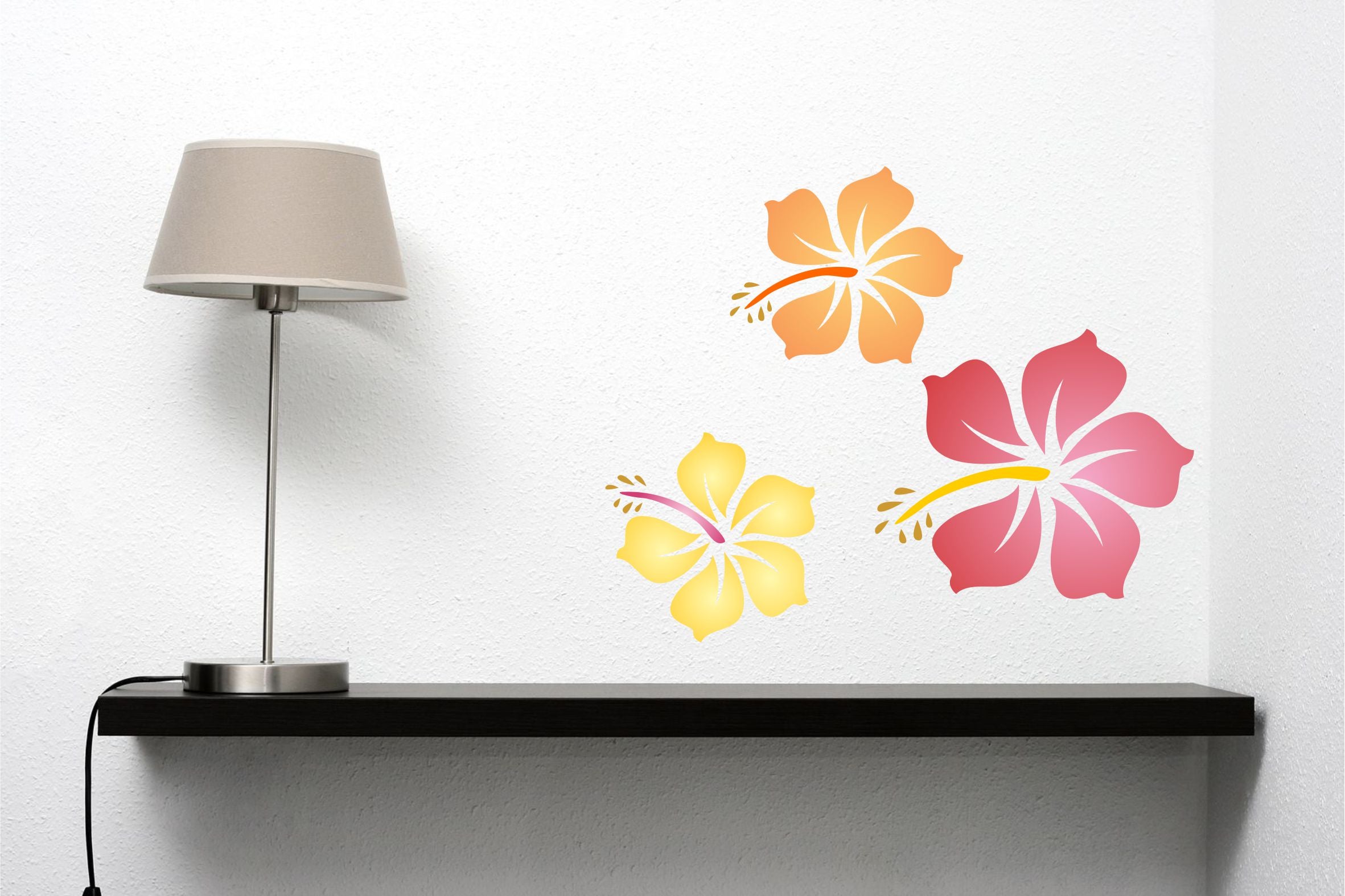 Tropical Flowers Stencil - Allover Tropical Flower Pattern Template