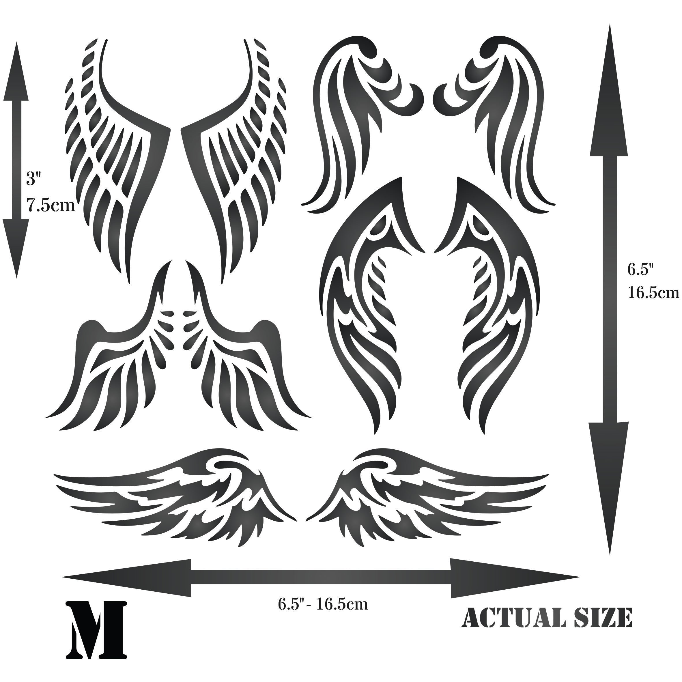 Angel Wing Stencil - Christian Guardian Angel Wings