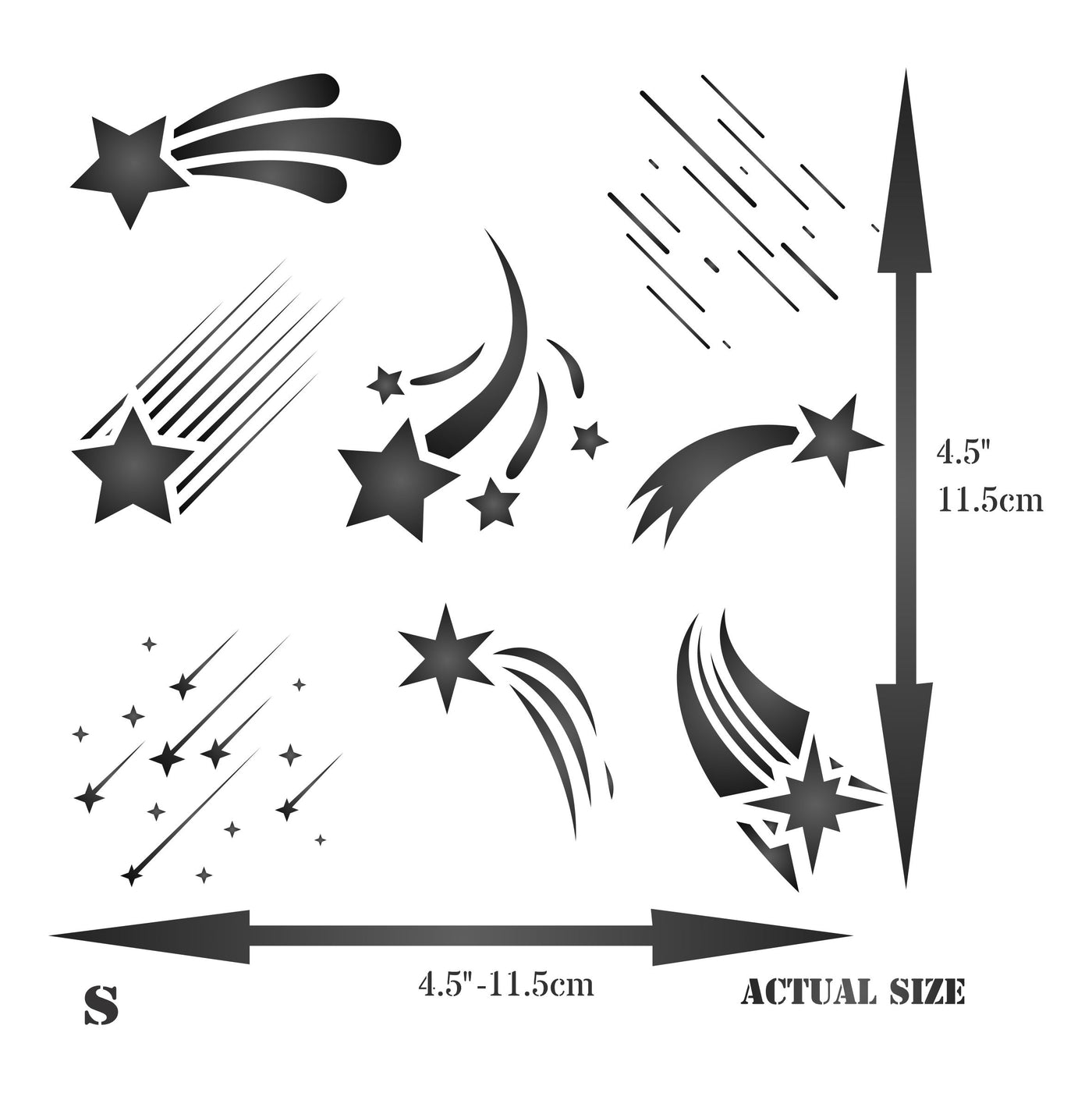 Shooting Stars Stencil - Celestial Shooting Star