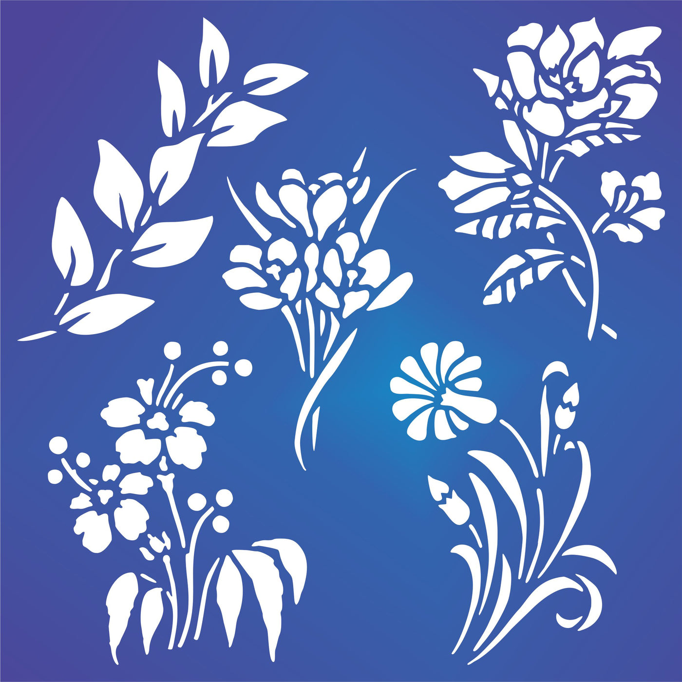 Flower Set Stencil - Classic Flower Designs