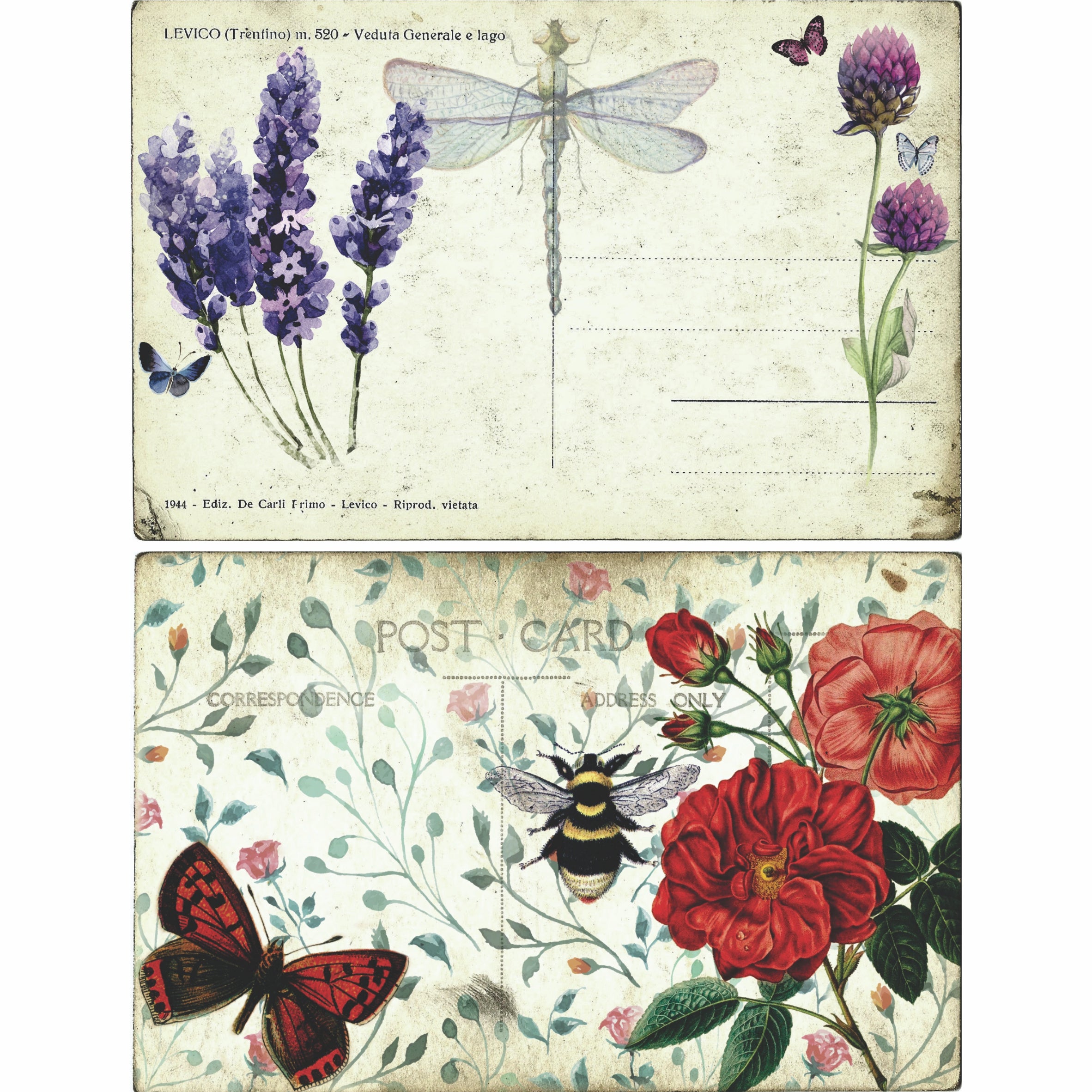 Bees & Birds Rice Paper- 6 x Different Printed Mulberry Paper Images 30gsm