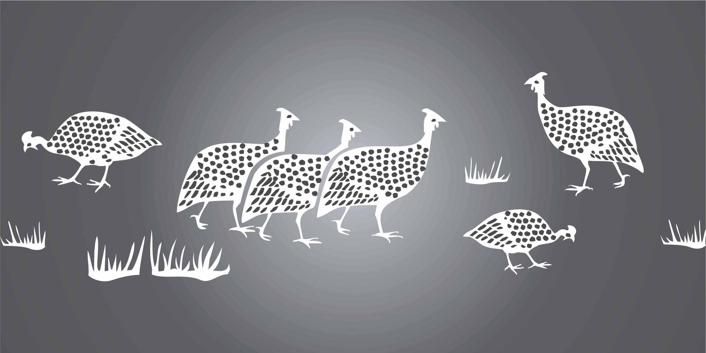 Guinea Fowl Stencil- African Border