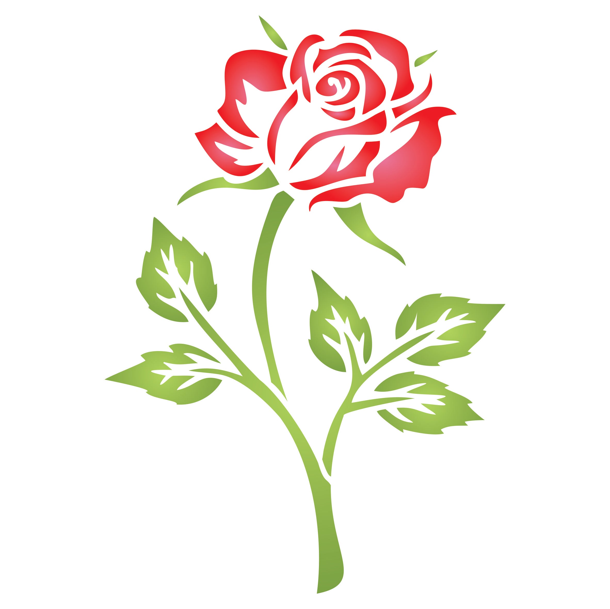 Single Rose Stencil - Bloom Flora Flower