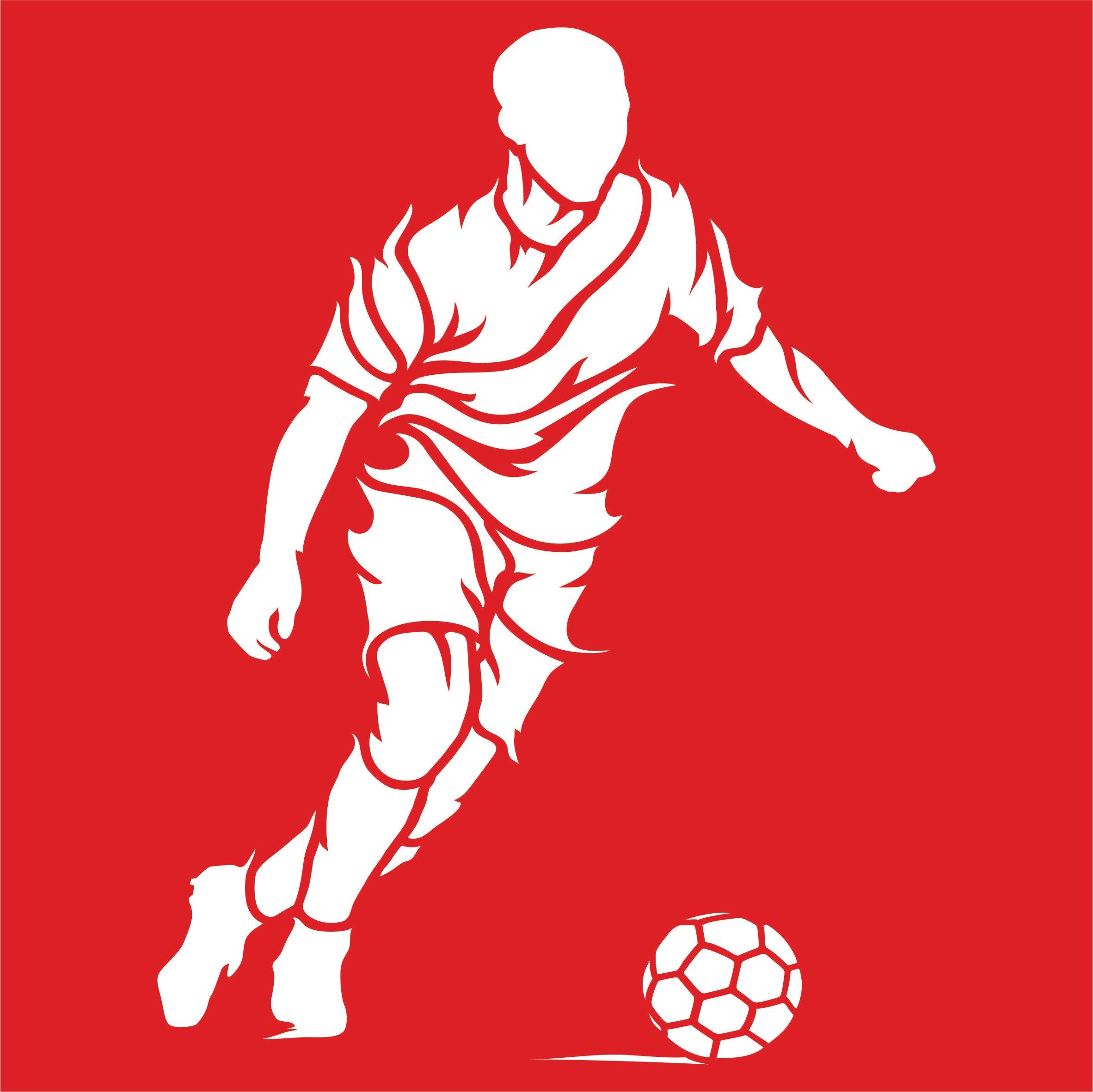 Soccer Stencil - Decorative Football Player Sport