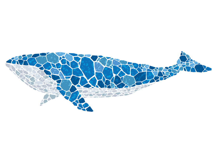 Whale Stencil - Mosaic Fish Blue Whale
