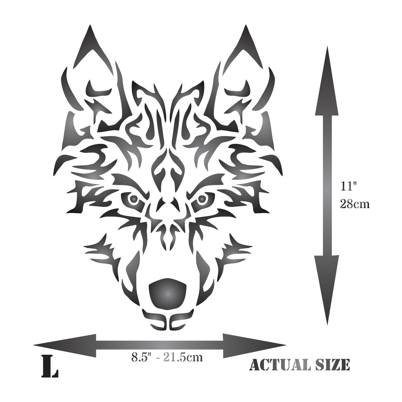 Wolf Stenci - Animal Artic Wolf Head